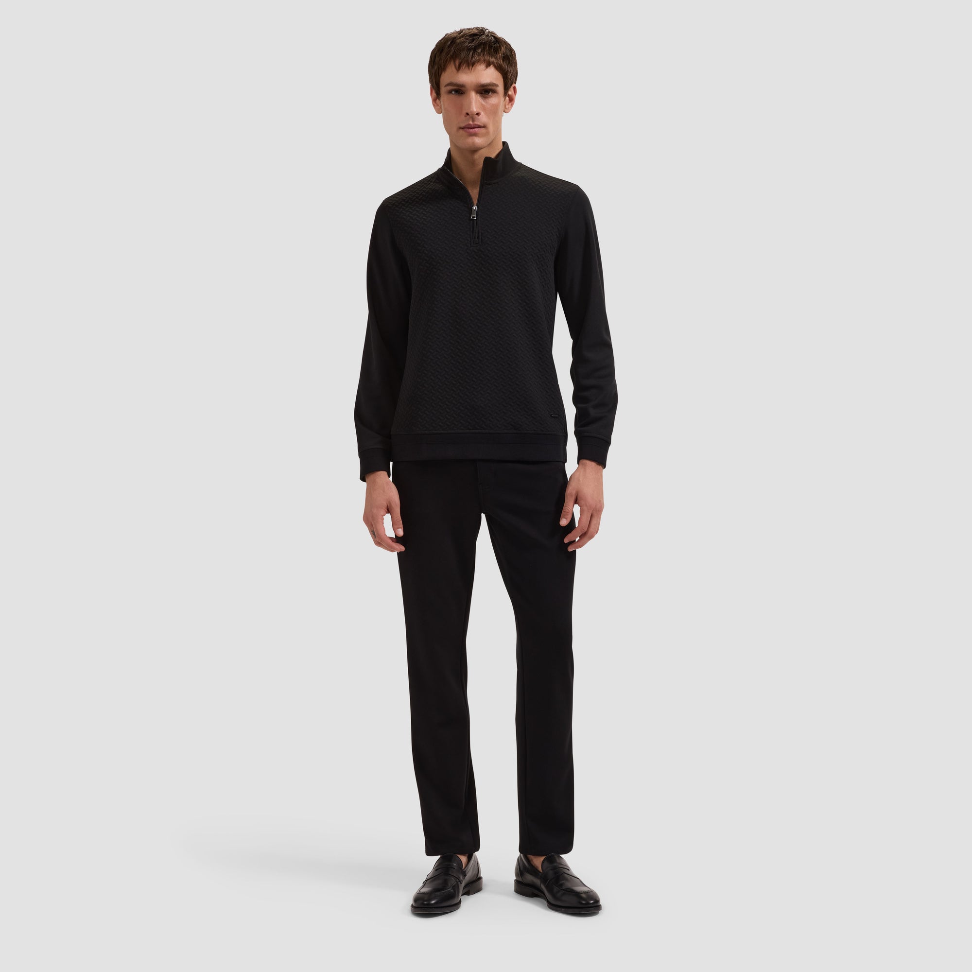 Performance Basketweave Quarter-Zip Mock Neck Pullover