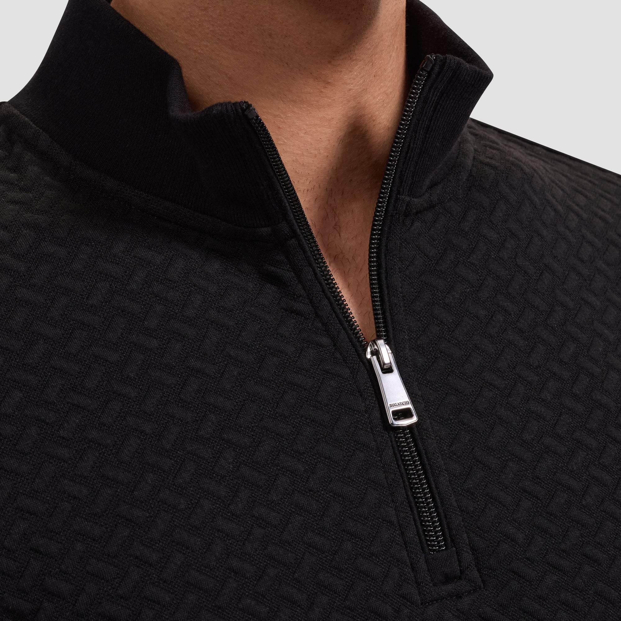 Performance Basketweave Quarter-Zip Mock Neck Pullover