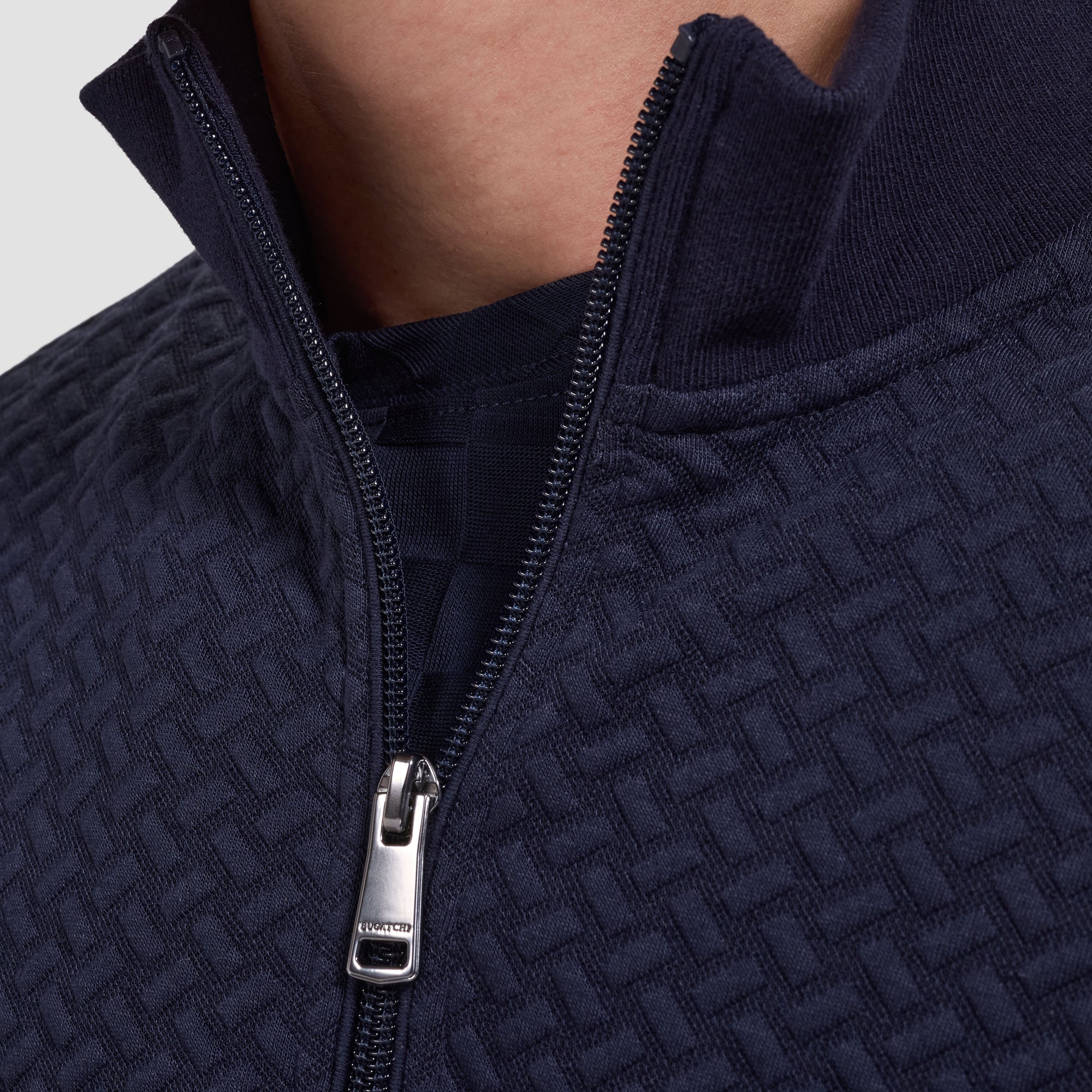 Performance Basketweave Quarter-Zip Mock Neck Pullover