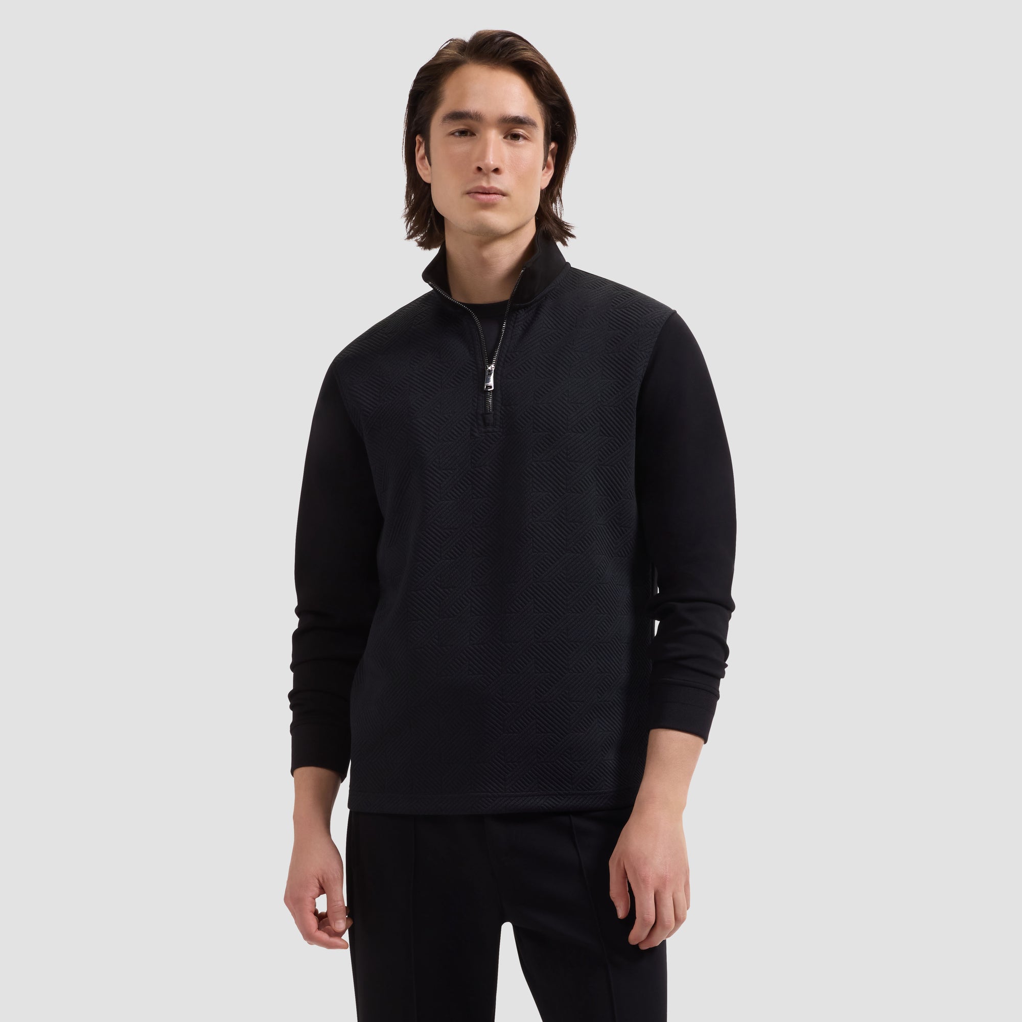 Soft Touch Geometric Quarter-Zip Pullover