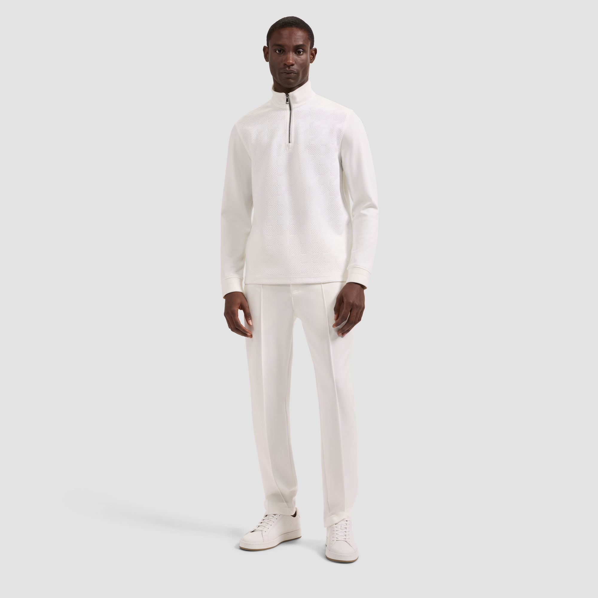 Soft Touch Geometric Quarter-Zip Pullover