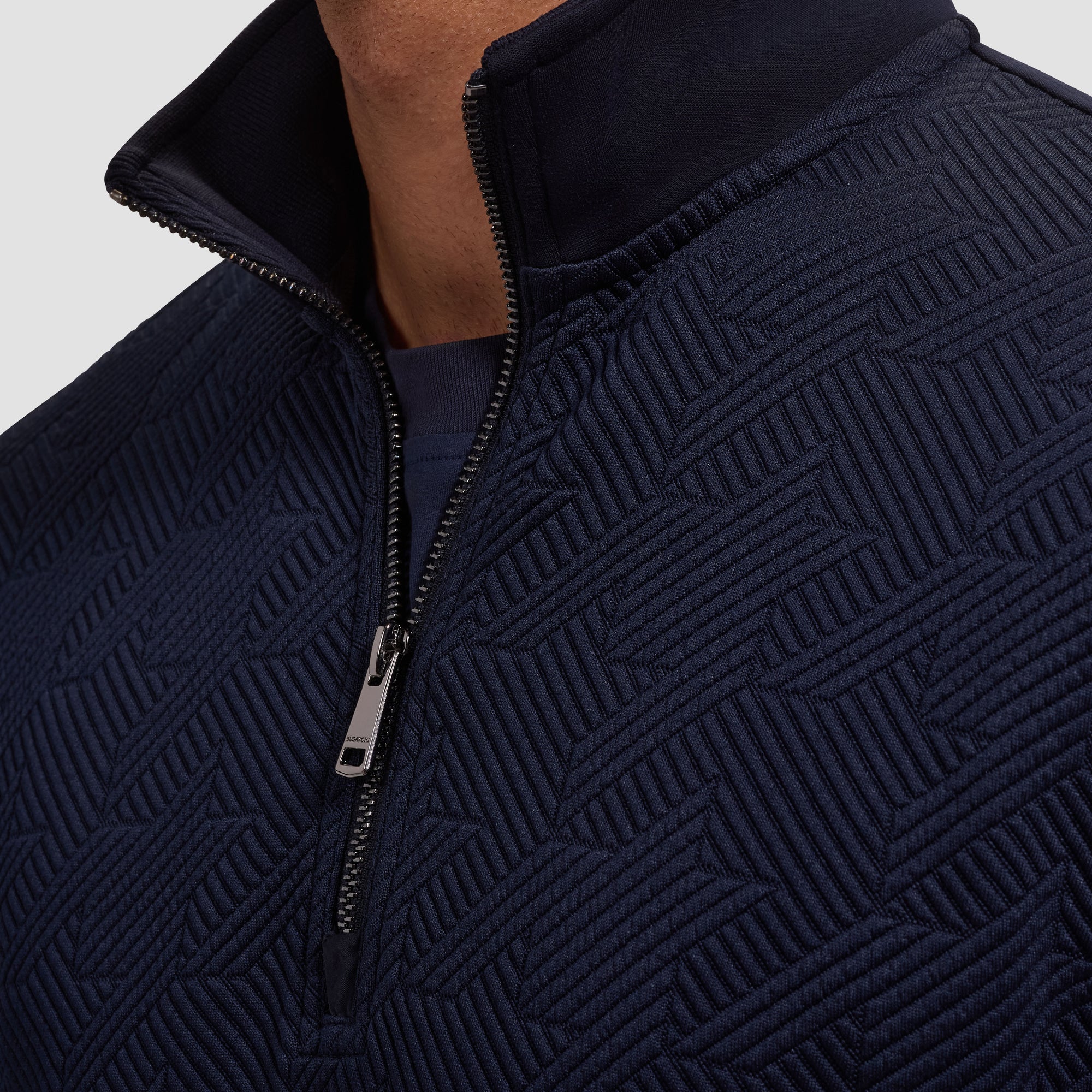 Soft Touch Geometric Quarter-Zip Pullover