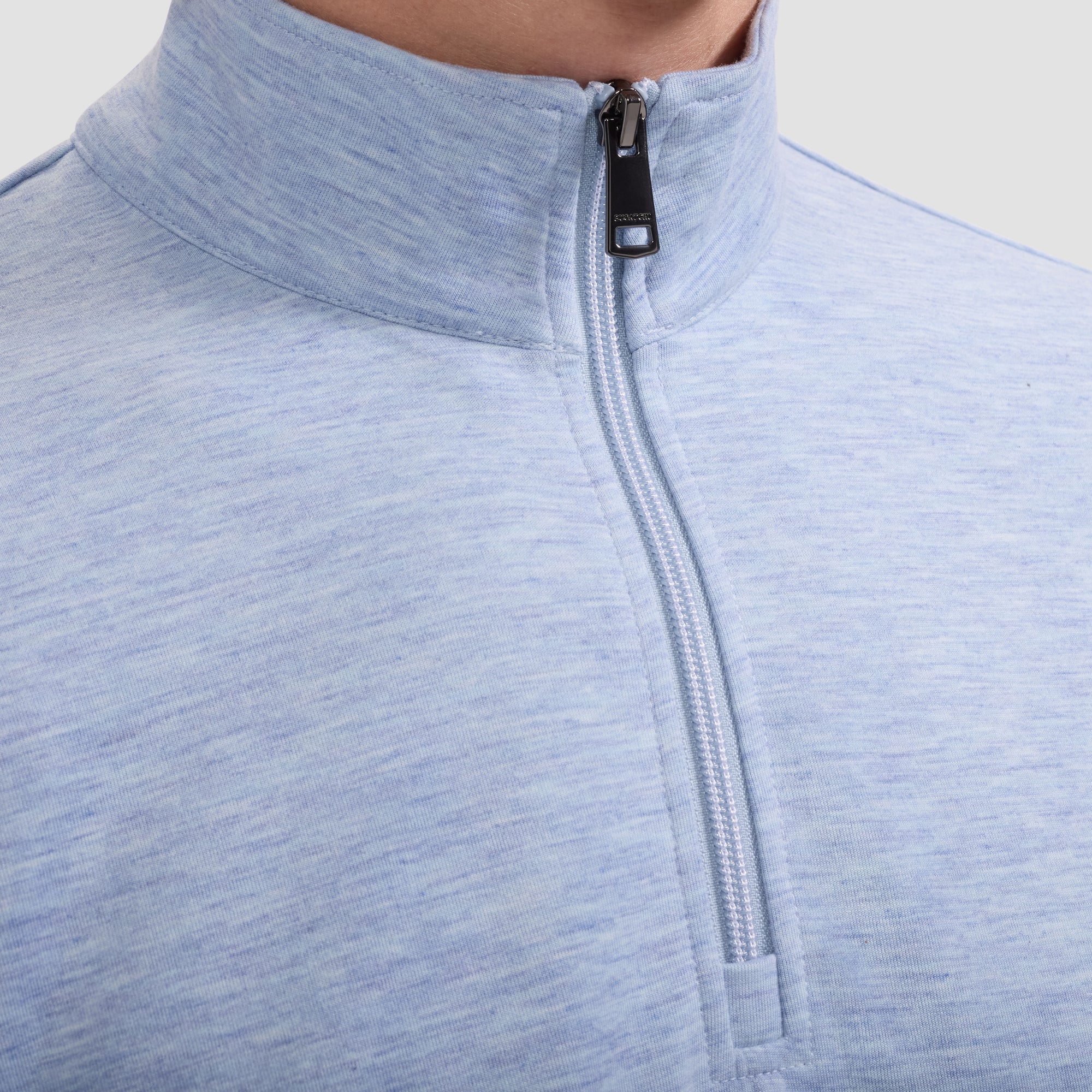 Soft Touch Melange Quarter-Zip Mock Neck Pullover