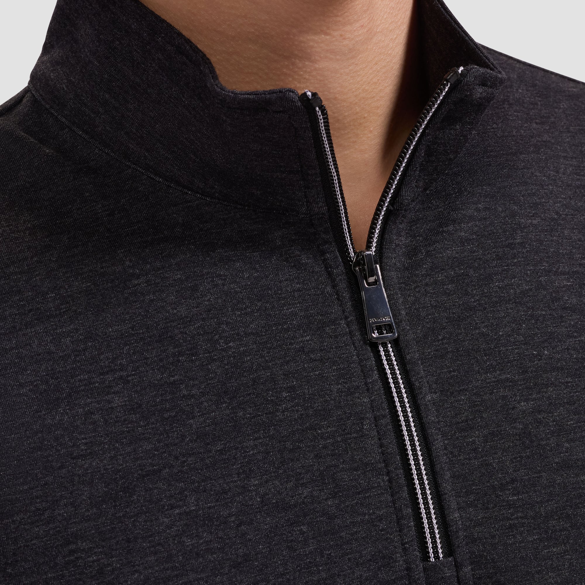 Soft Touch Melange Quarter-Zip Mock Neck Pullover