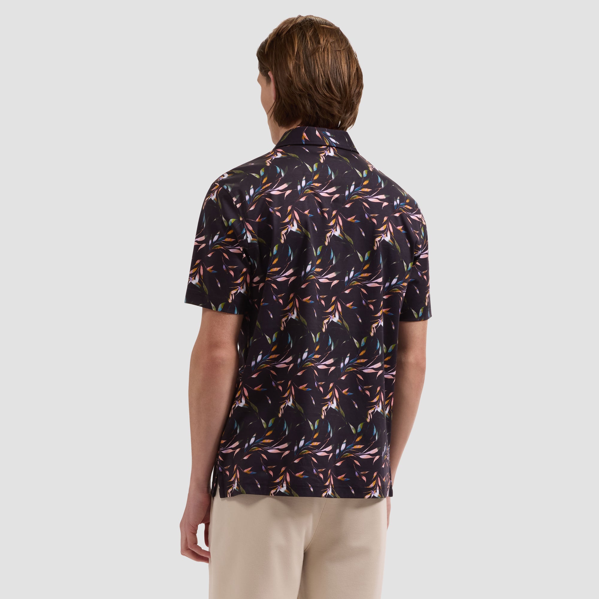 Hendrix Leaf Print Polo Shirt