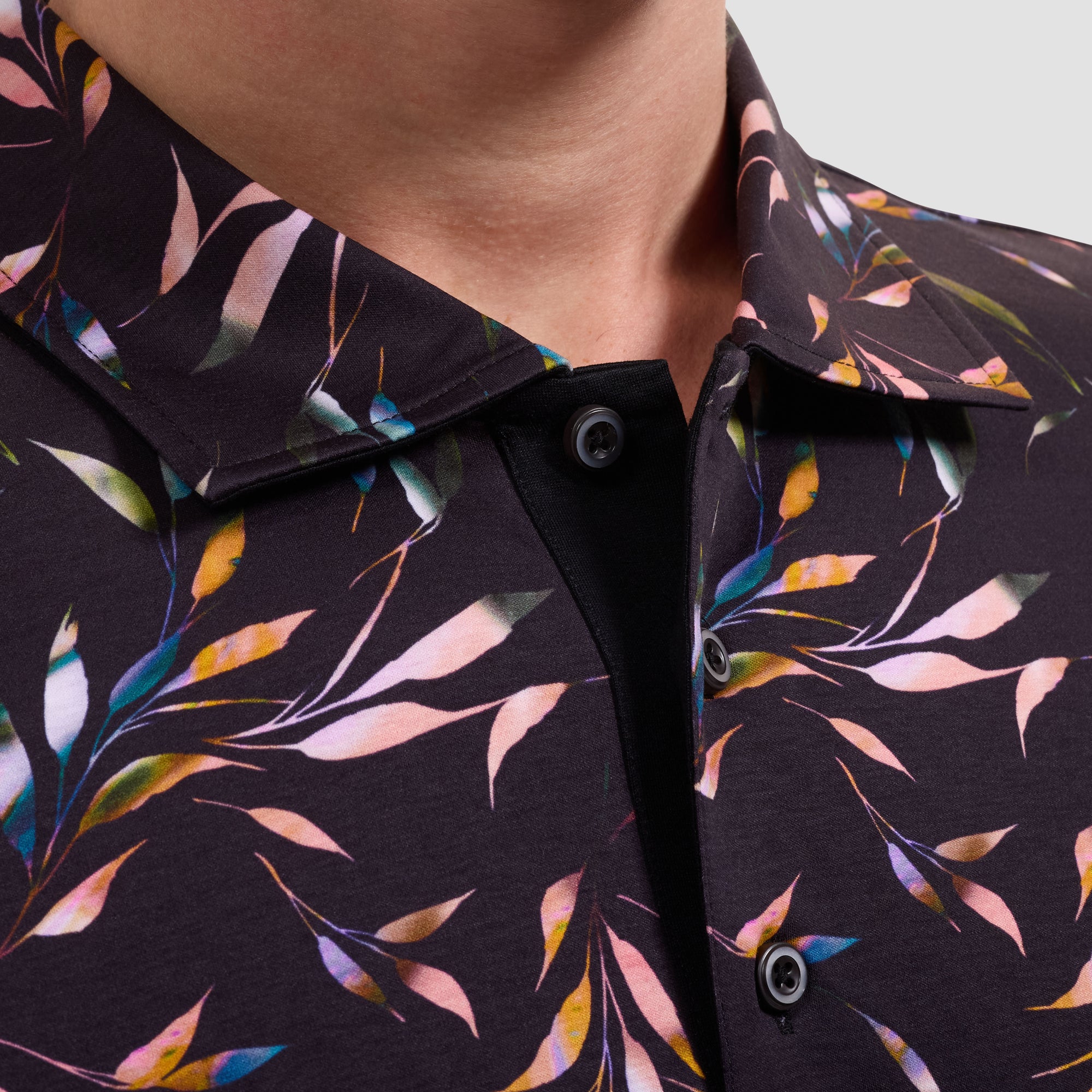 Hendrix Leaf Print Polo Shirt