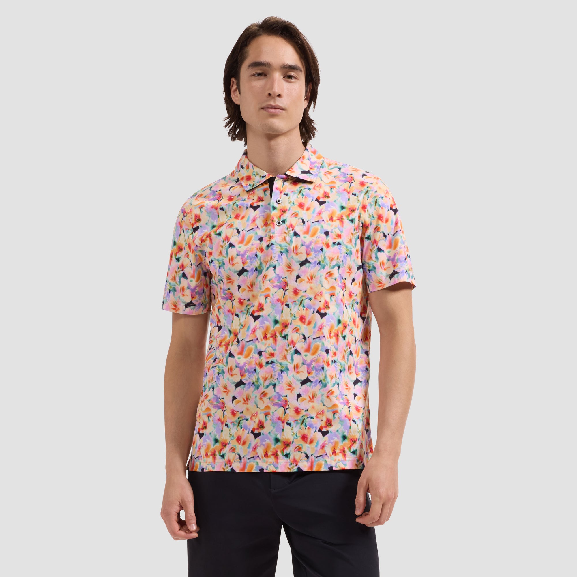 Hendrix Watercolor Floral Polo Shirt