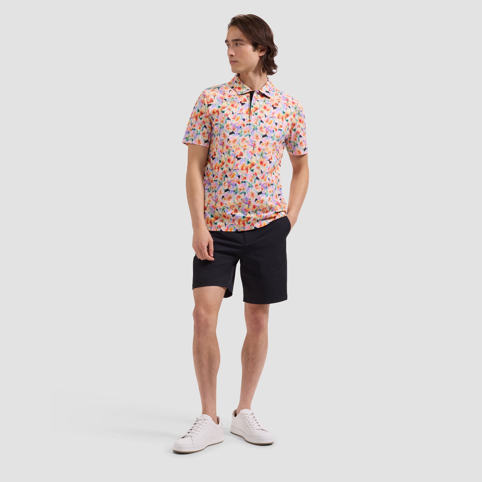 Hendrix Watercolor Floral Polo Shirt