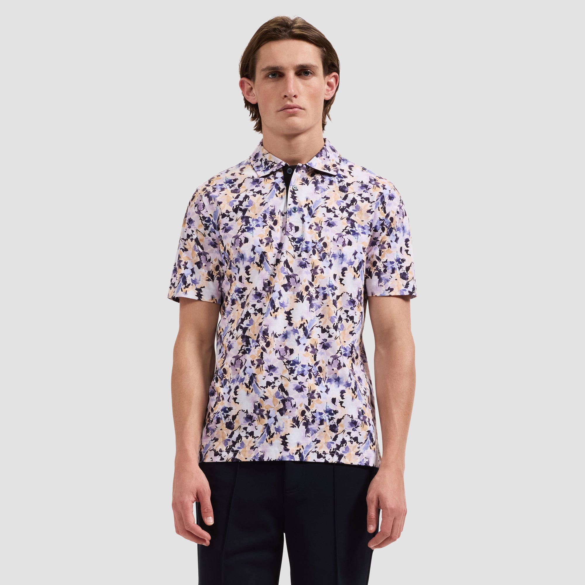 Hendrix Watercolor Floral Polo Shirt