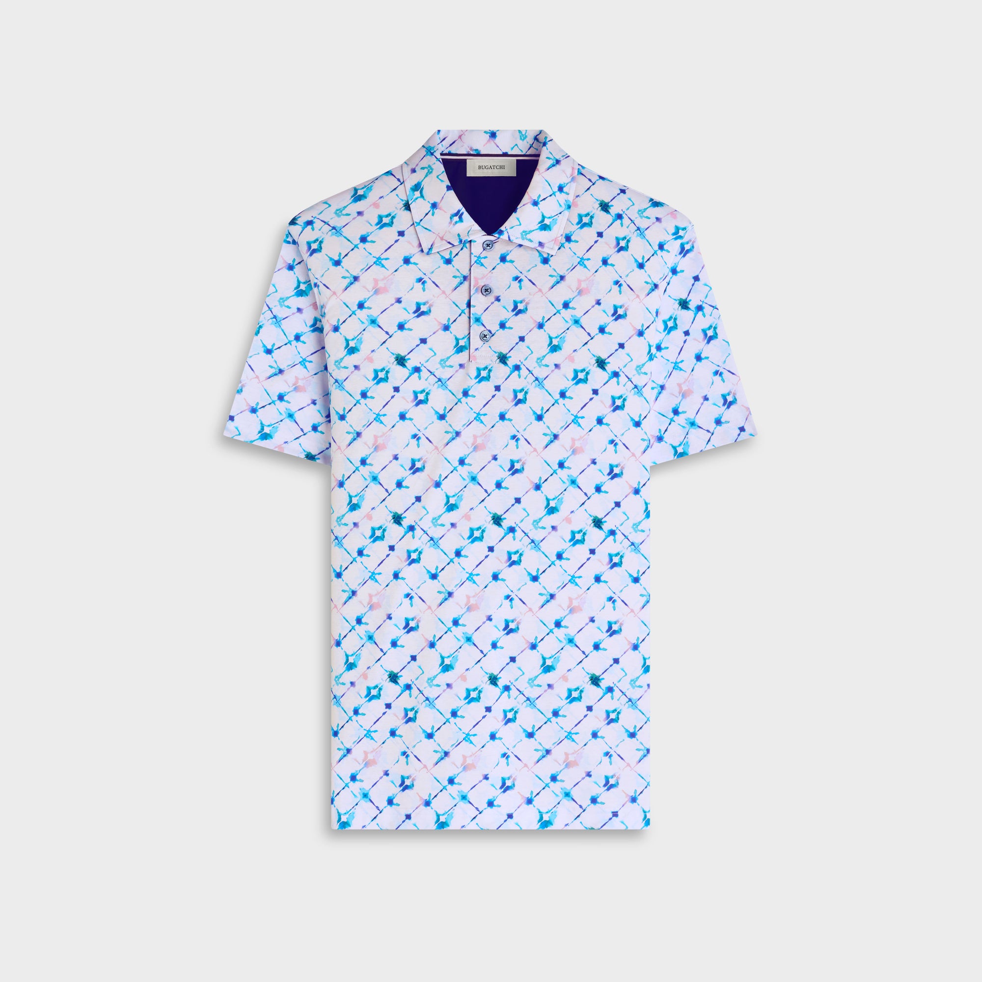 Ink-Blot Diamond Check Polo Shirt
