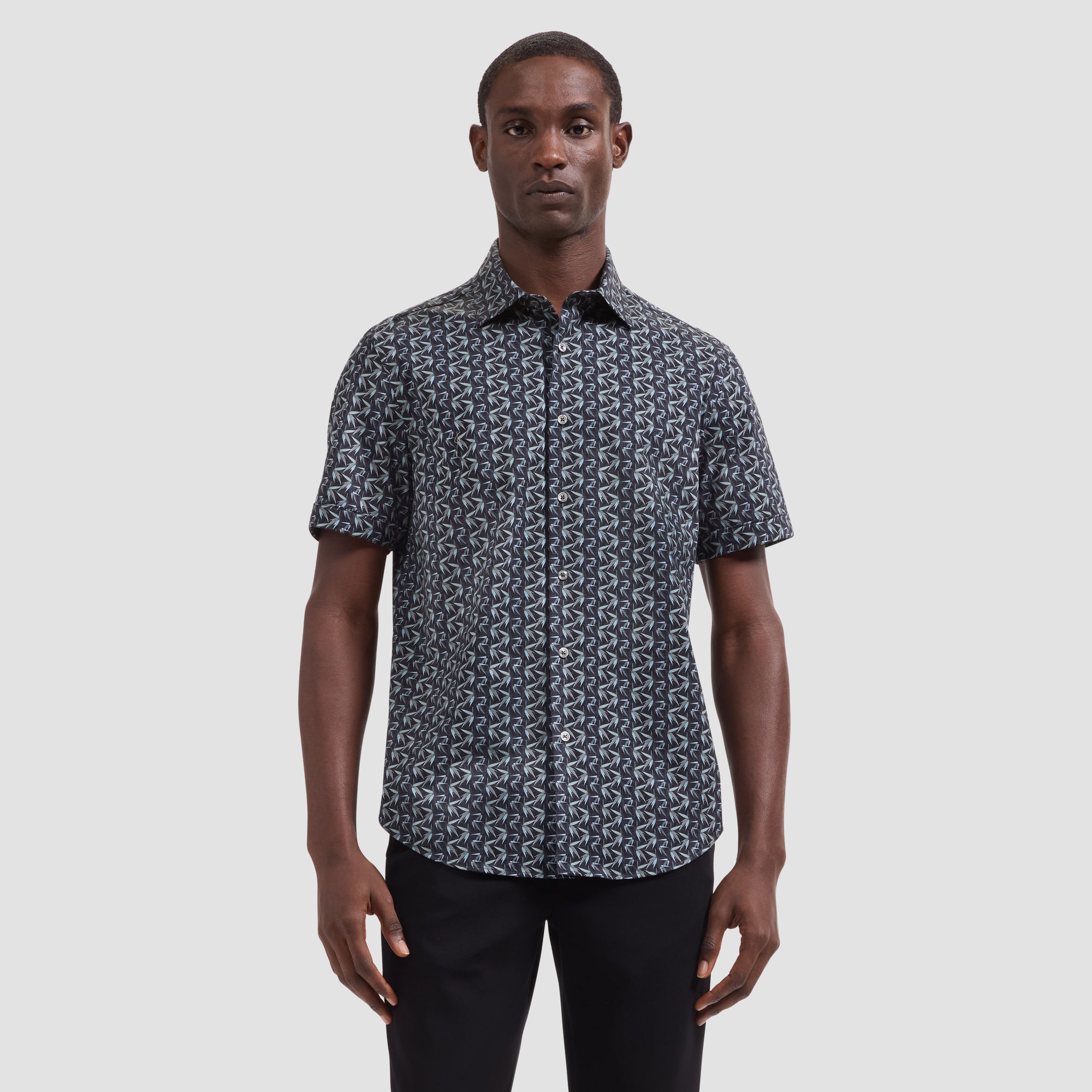 Miles OoohCotton Leaf Print Short-Sleeve Shirt