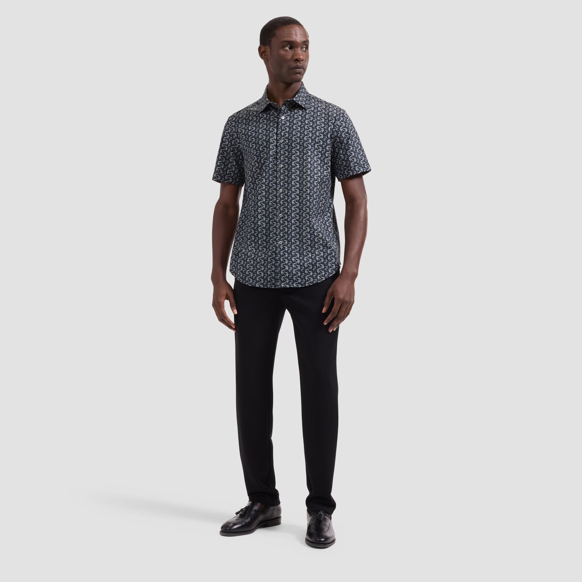 Miles OoohCotton Leaf Print Short-Sleeve Shirt