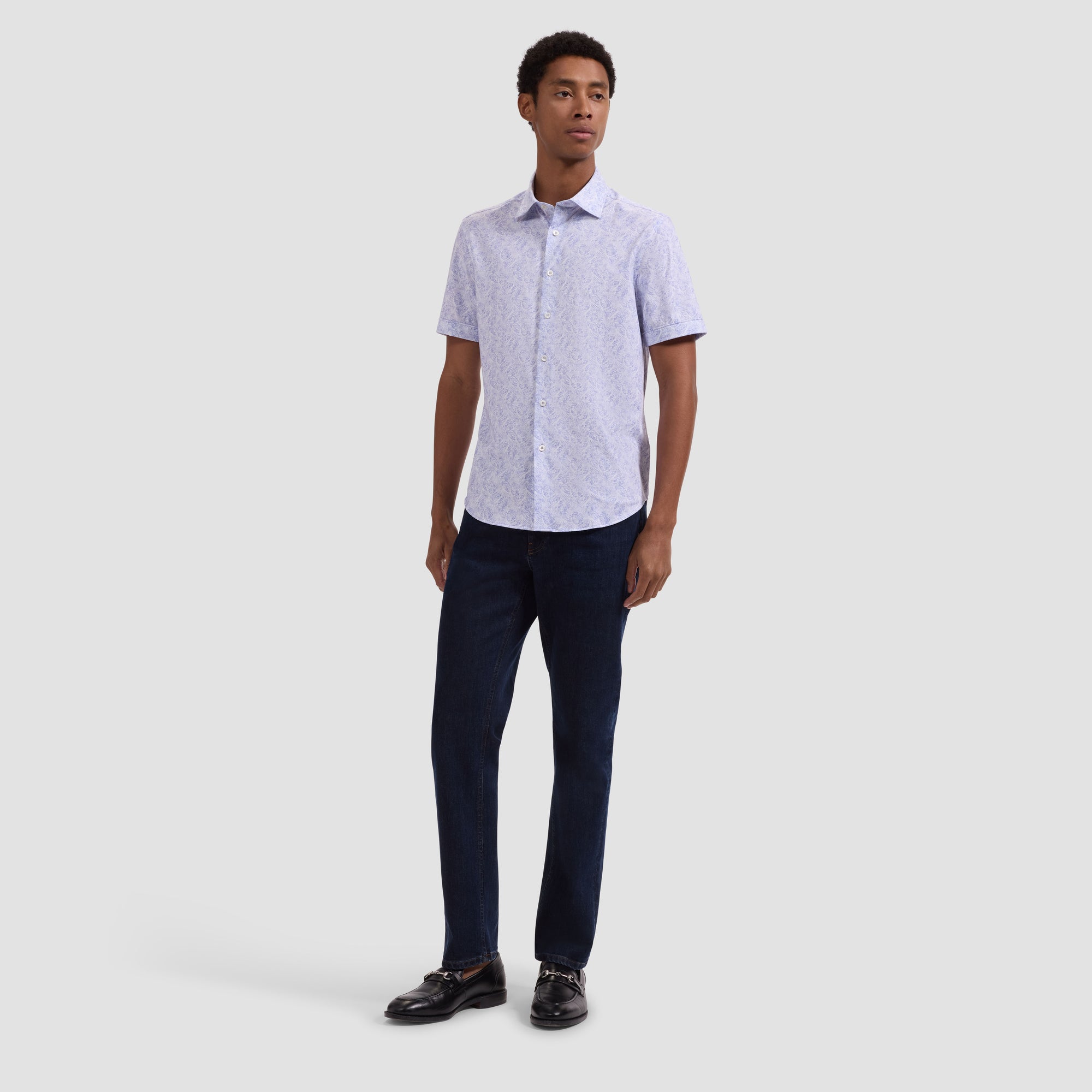 Miles OoohCotton Leaf Print Short-Sleeve Shirt