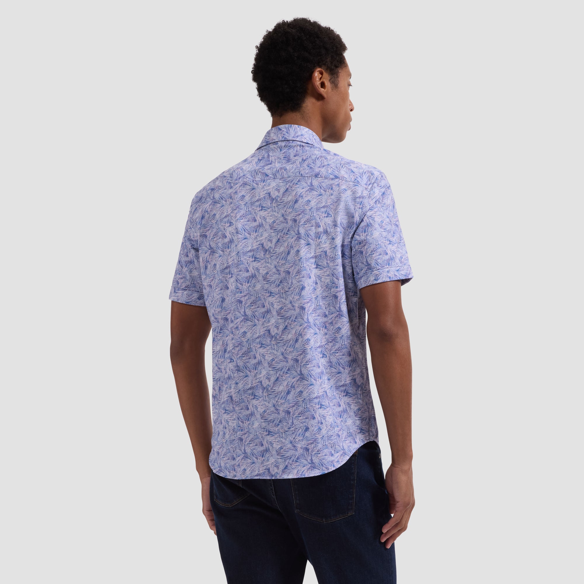 Miles OoohCotton Palm Print Short-Sleeve Shirt