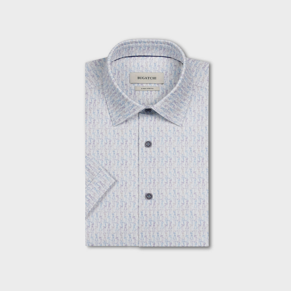 bugatchi uomo dress shirt Long Sleeve Check in Blue White Plaid  Size Male Color Bugatchi Uomo Dress Shirt Men
