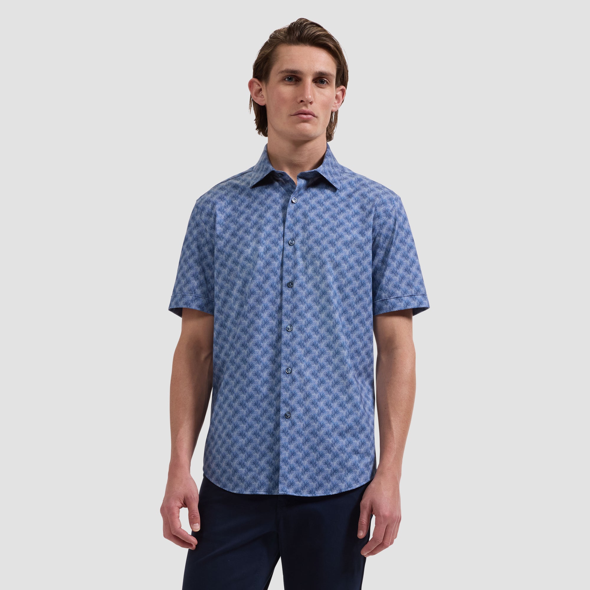 Miles OoohCotton Leaf Print Short-Sleeve Shirt