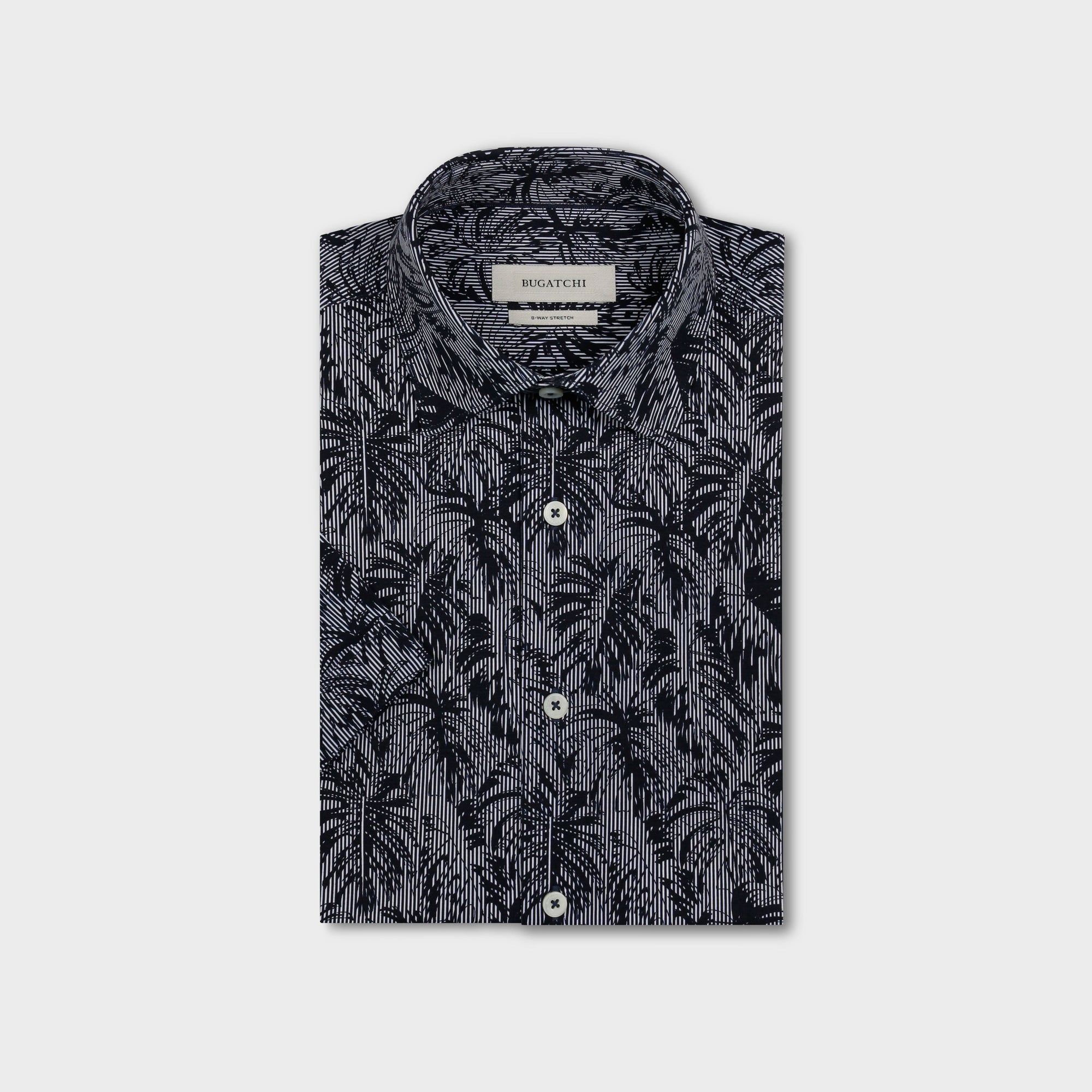 Miles OoohCotton Striped Leaf Short-Sleeve Shirt