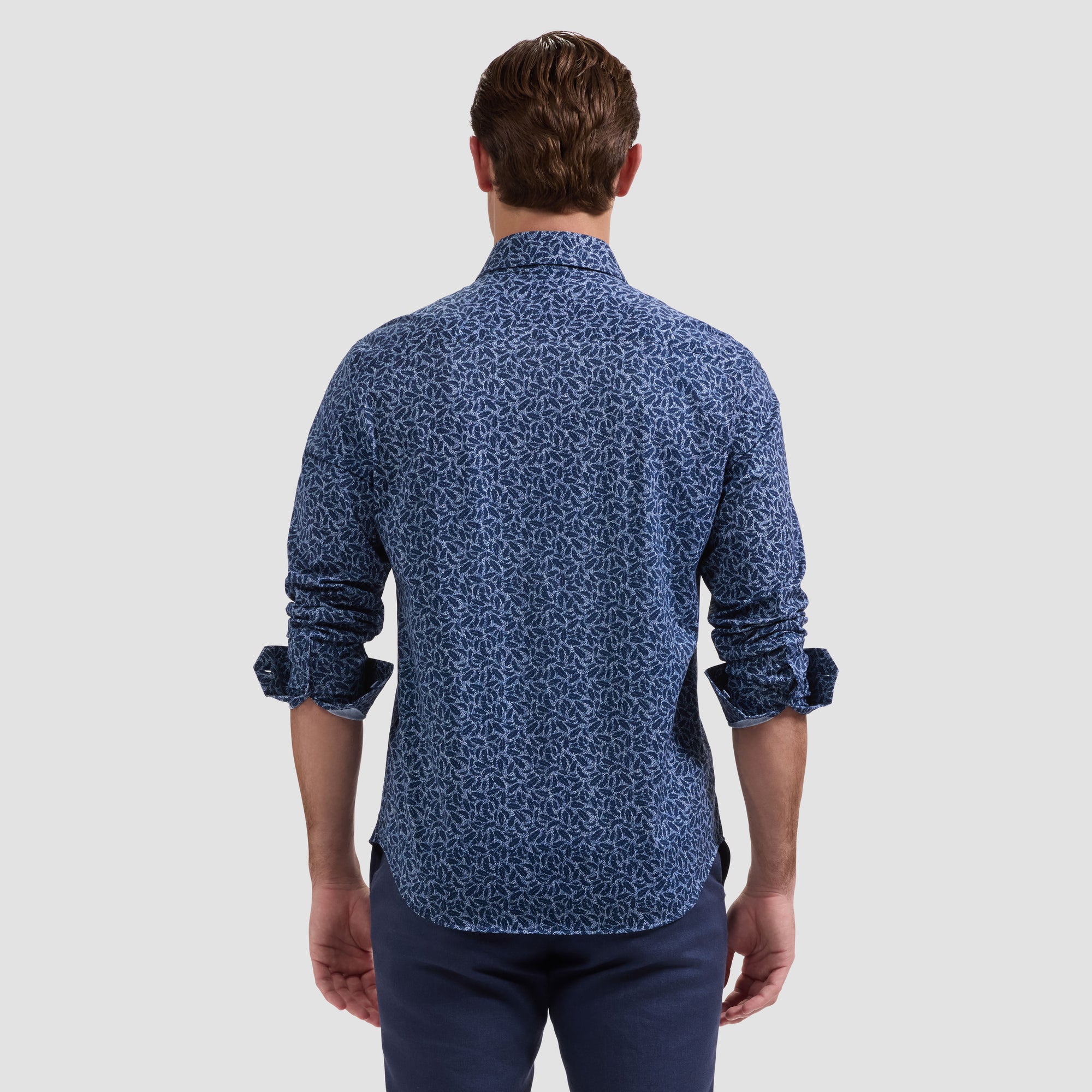 James OoohCotton Etched Leaf Print