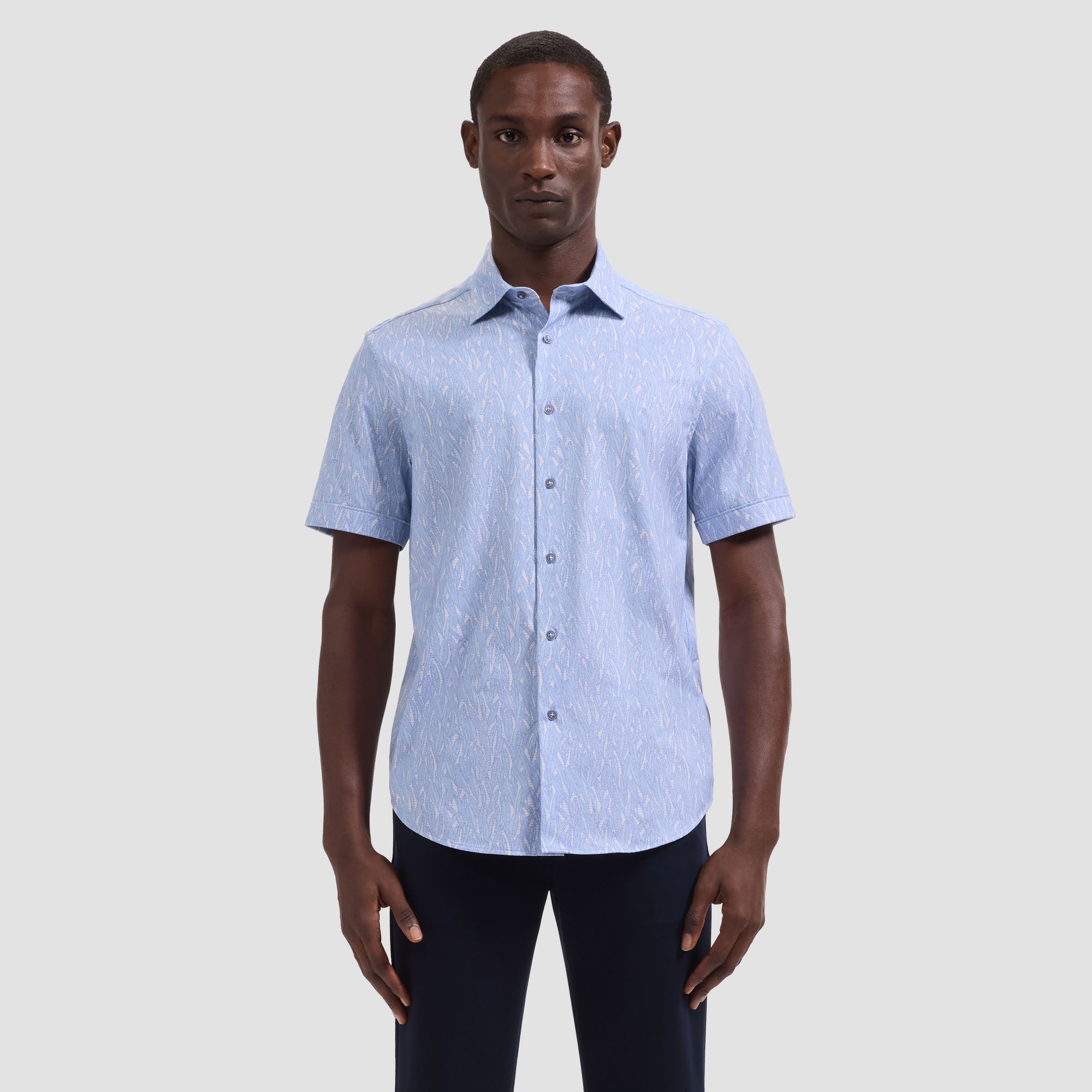 Miles OoohCotton Leaf Print Short-Sleeve Shirt