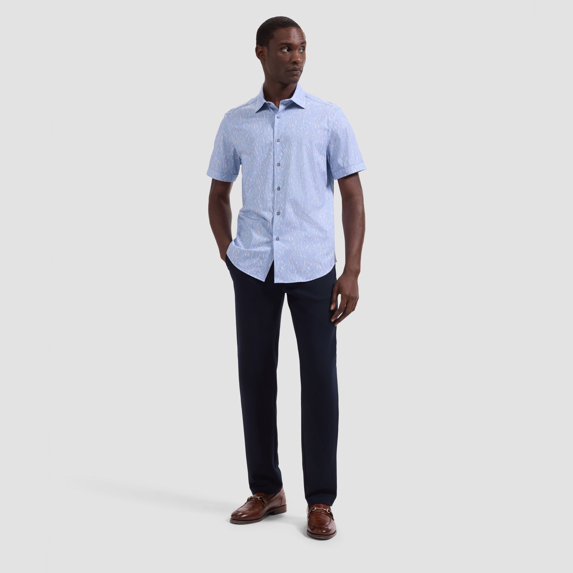 Miles OoohCotton Leaf Print Short-Sleeve Shirt