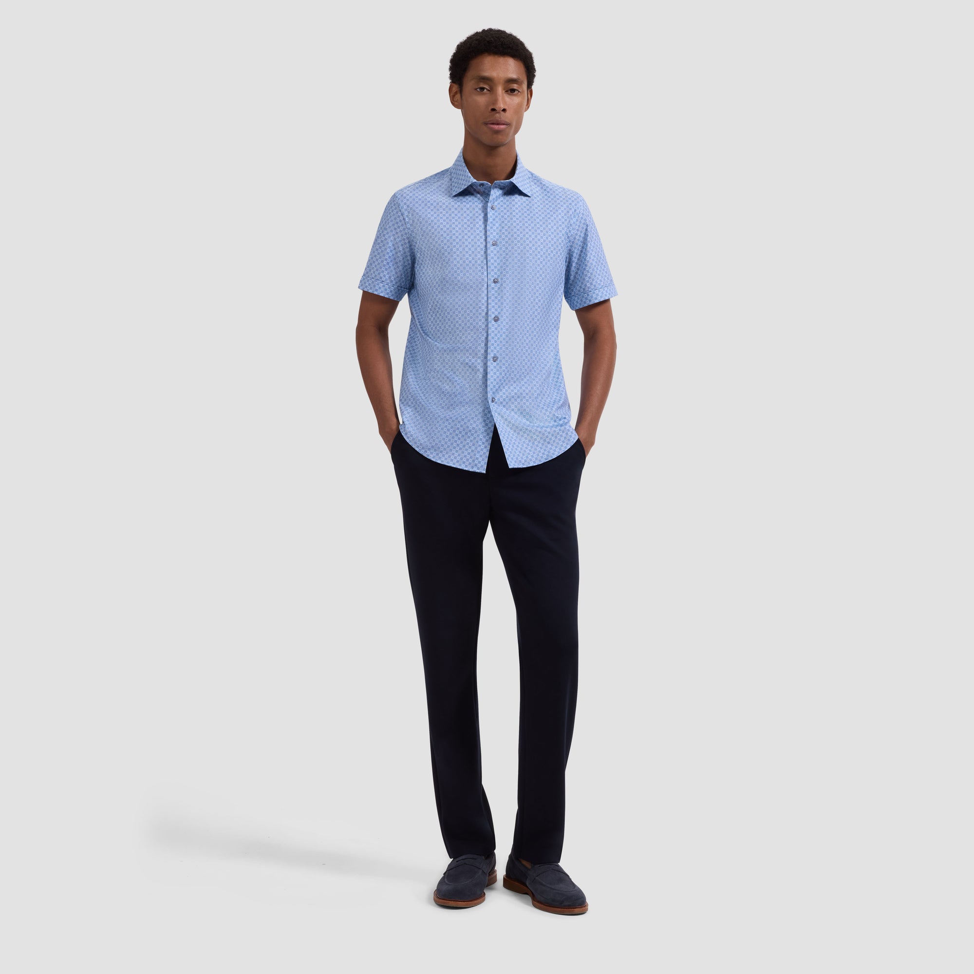 Miles OoohCotton Geometric Short-Sleeve Shirt