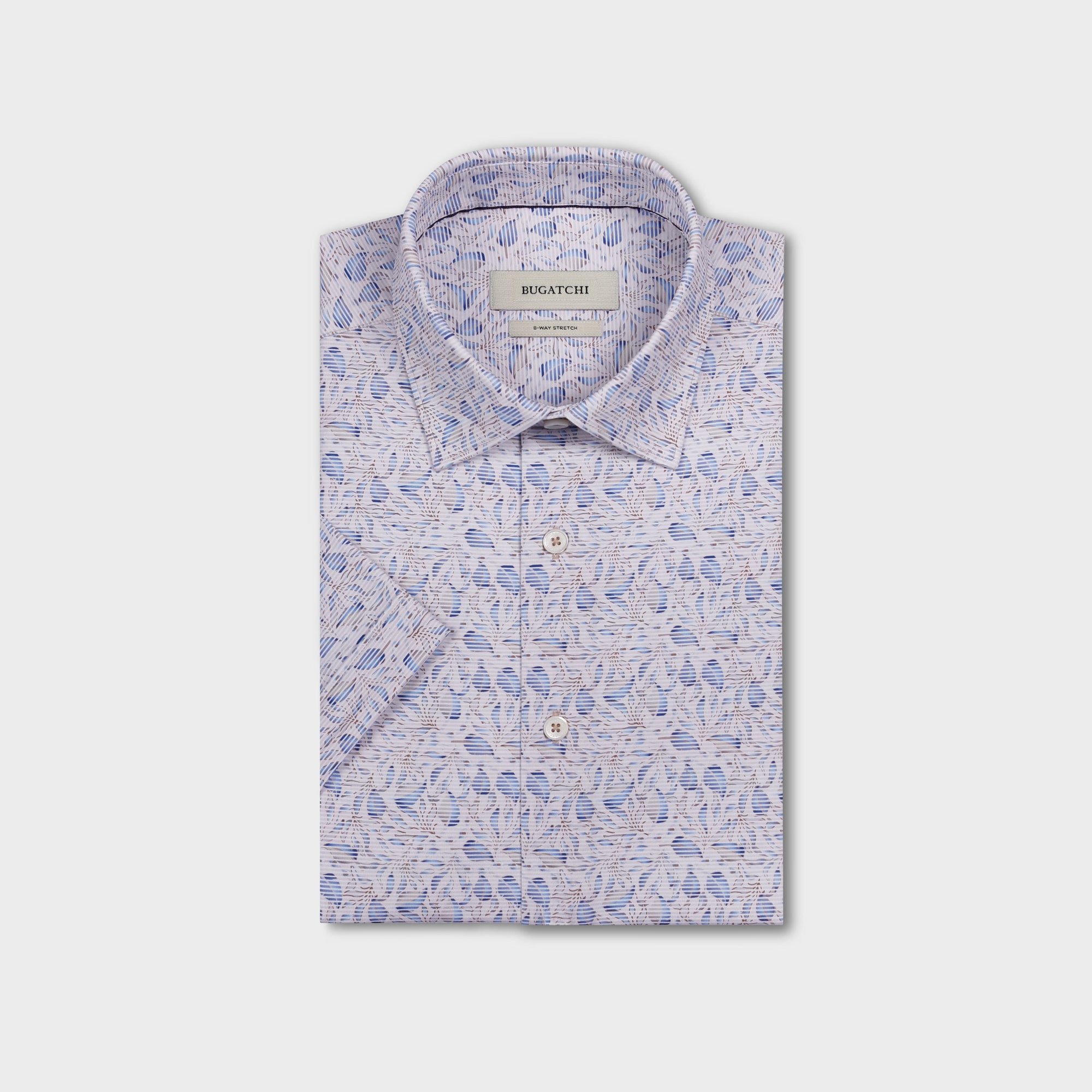 Miles OoohCotton Striped Leaf Short-Sleeve Shirt