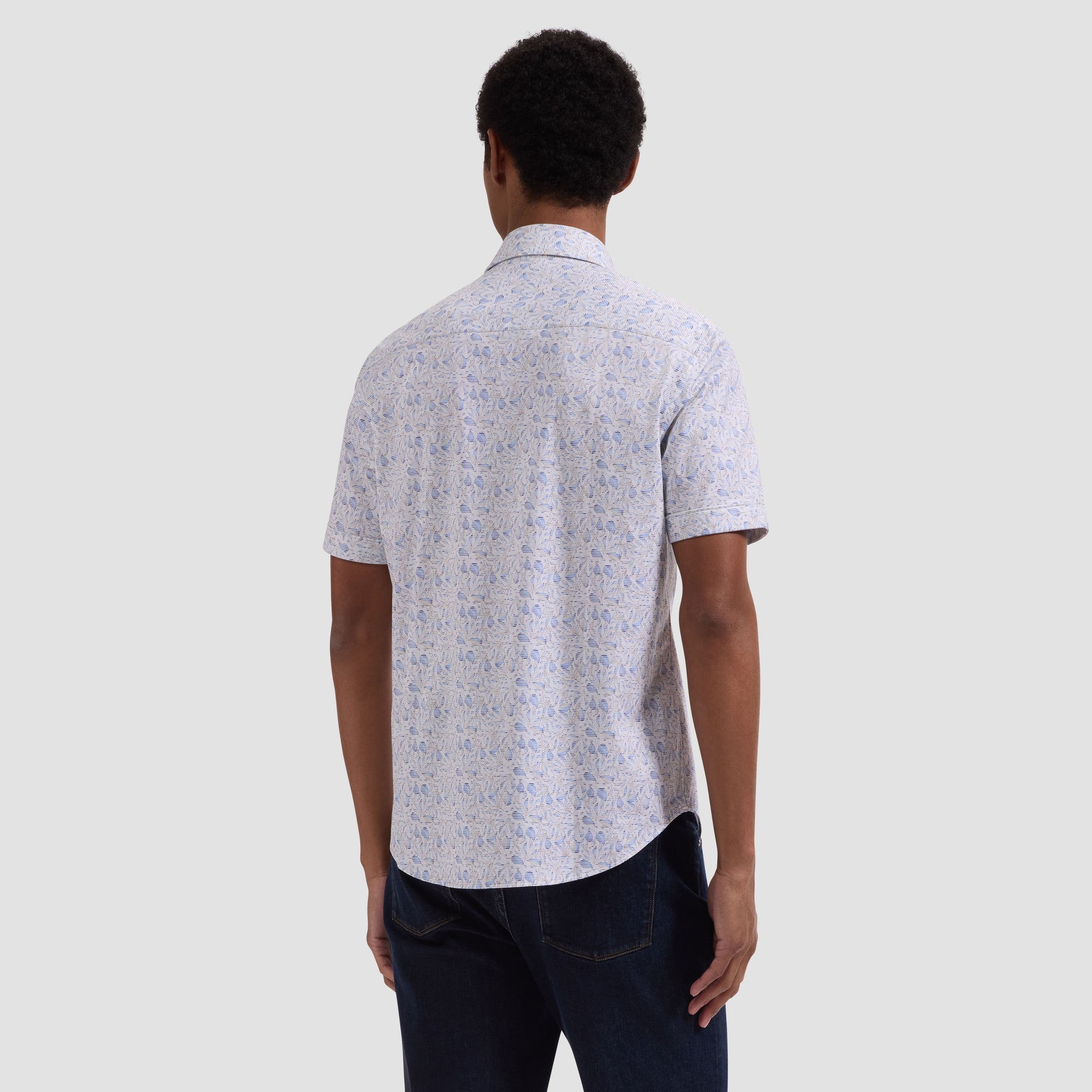 Miles OoohCotton Striped Leaf Short-Sleeve Shirt