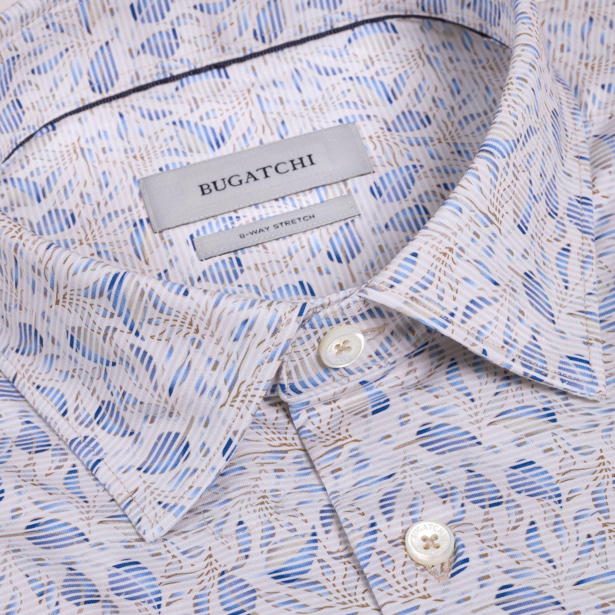 Miles OoohCotton Striped Leaf Short-Sleeve Shirt