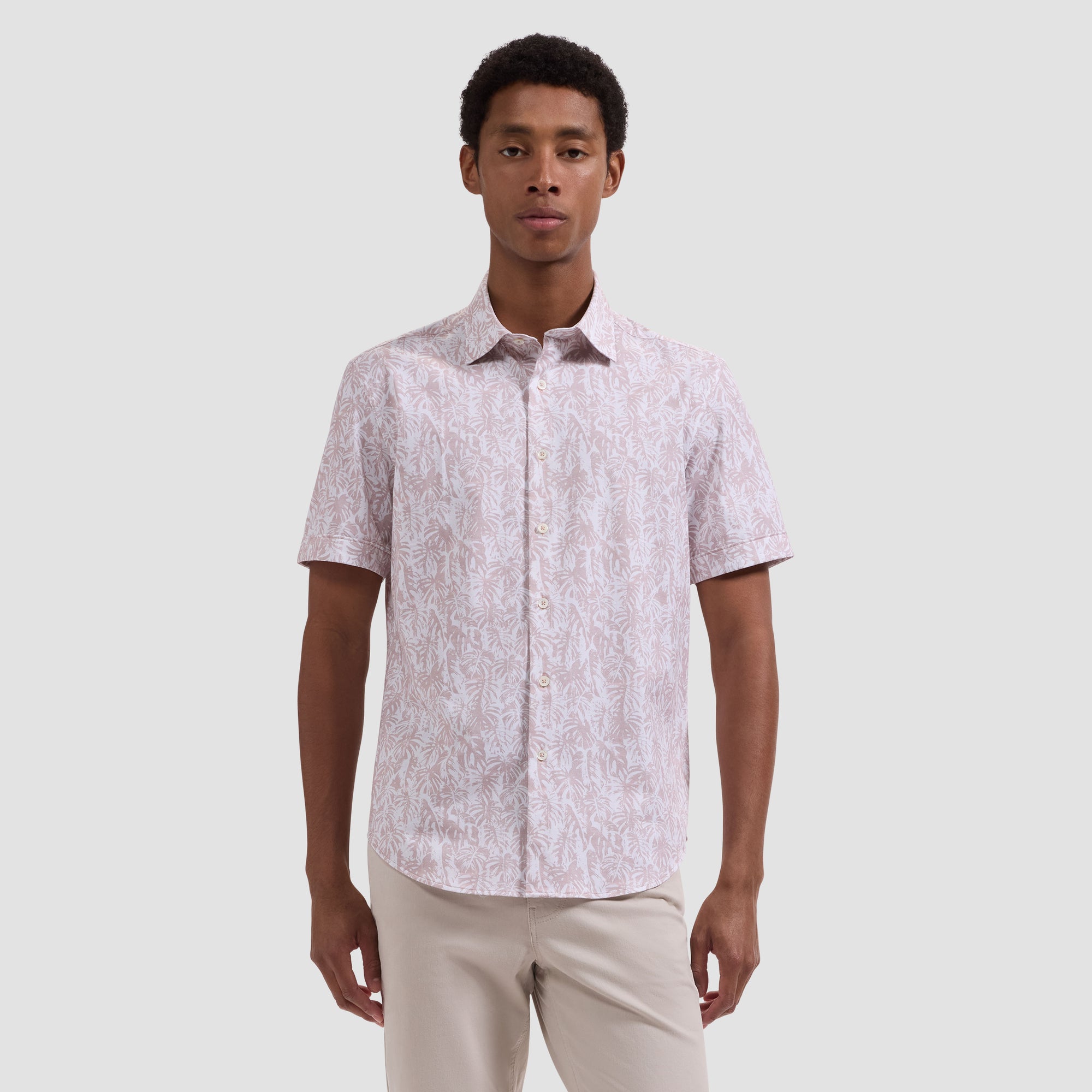 Miles OoohCotton Leaf Print Short-Sleeve Shirt