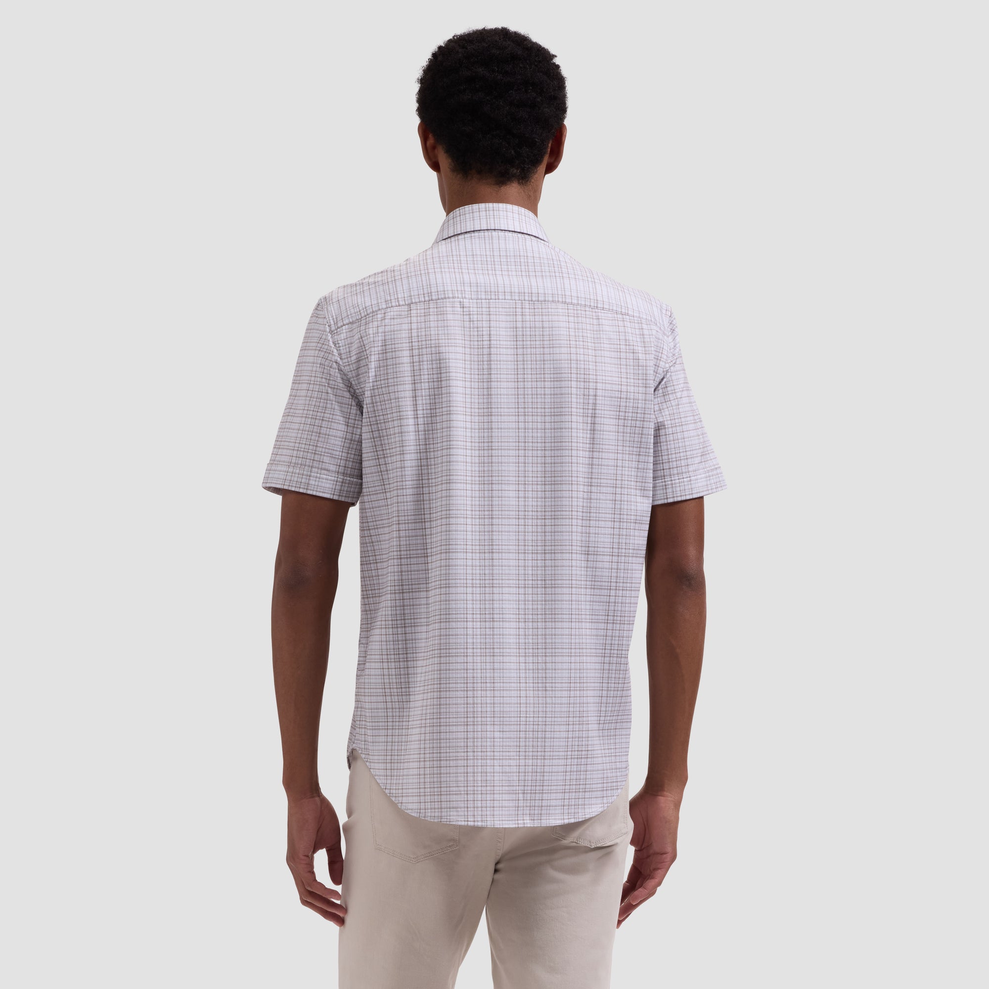 Miles OoohCotton Shadow Plaid Short-Sleeve Shirt
