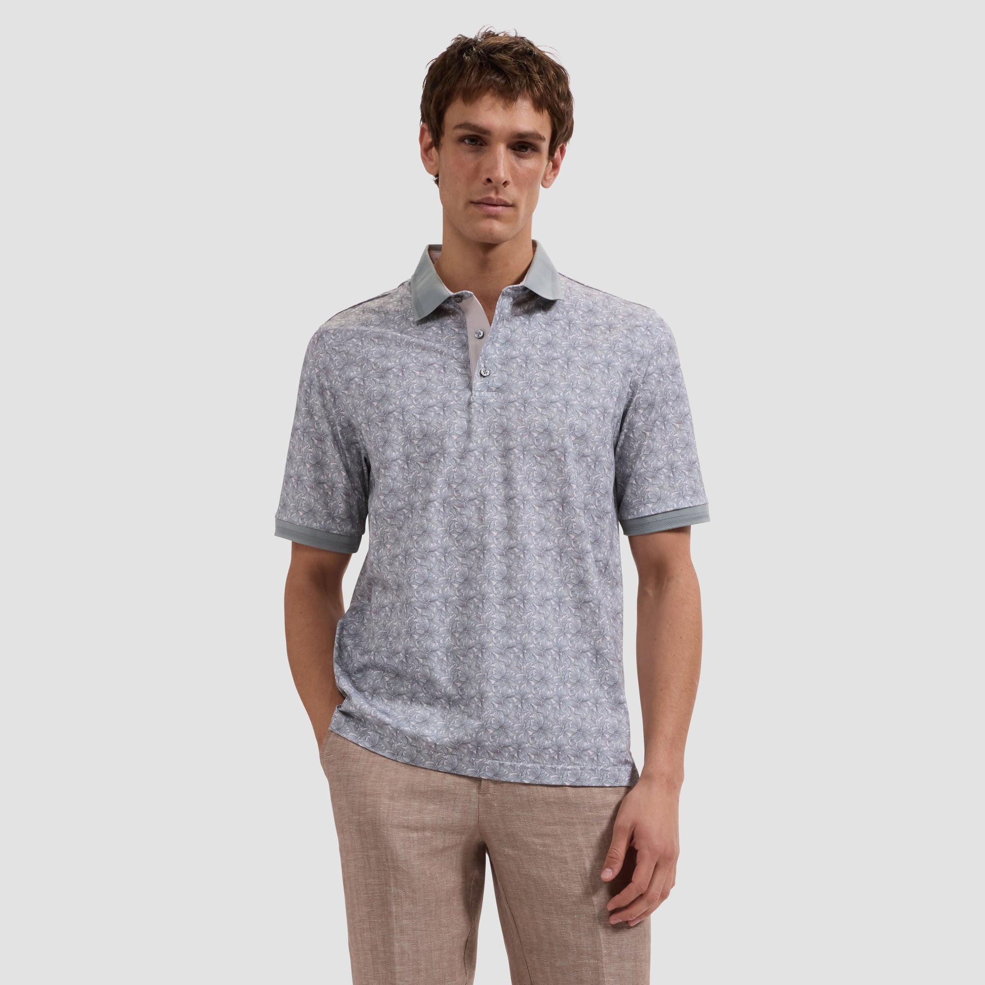 Vasco OoohCotton Leaf Print Polo Shirt