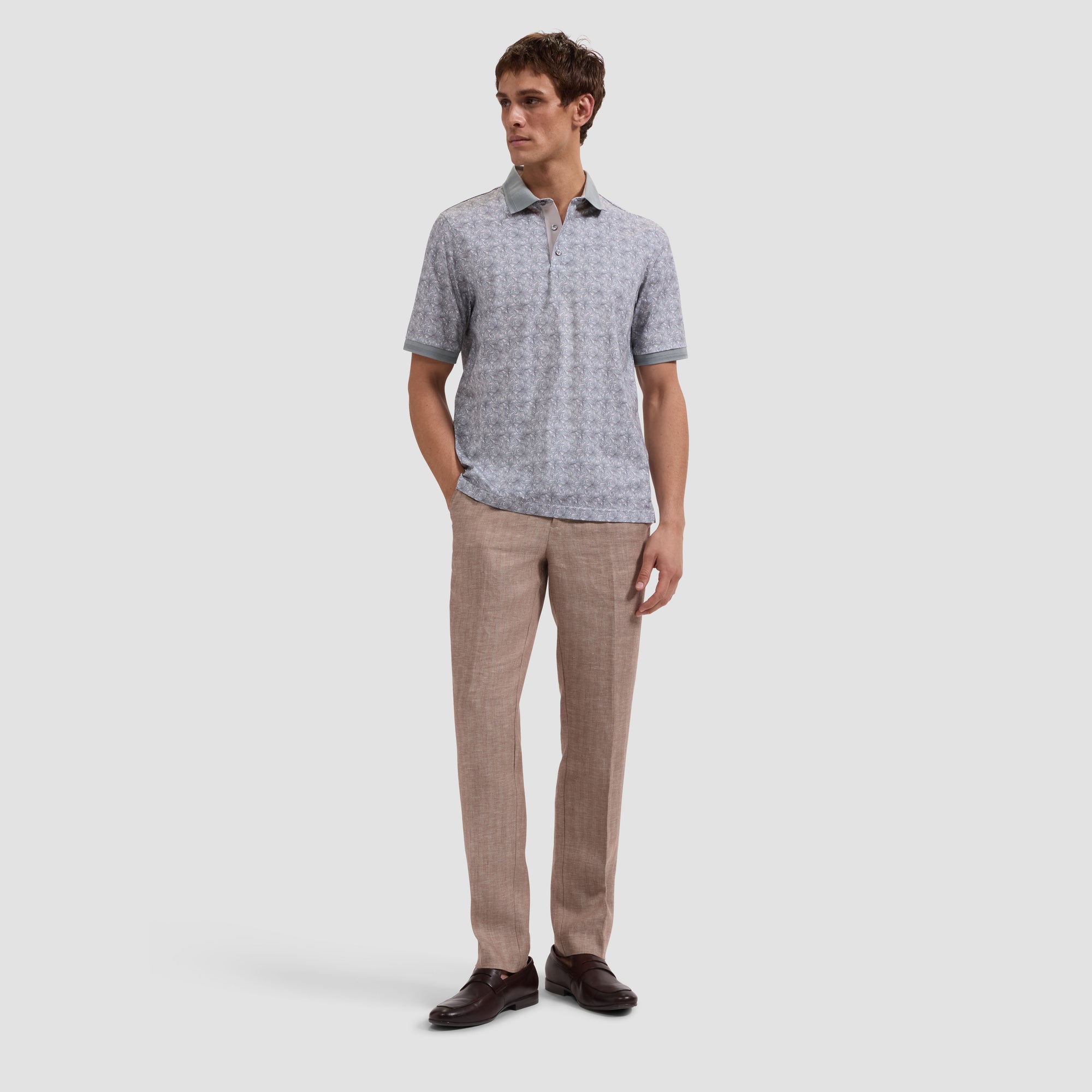 Vasco OoohCotton Leaf Print Polo Shirt