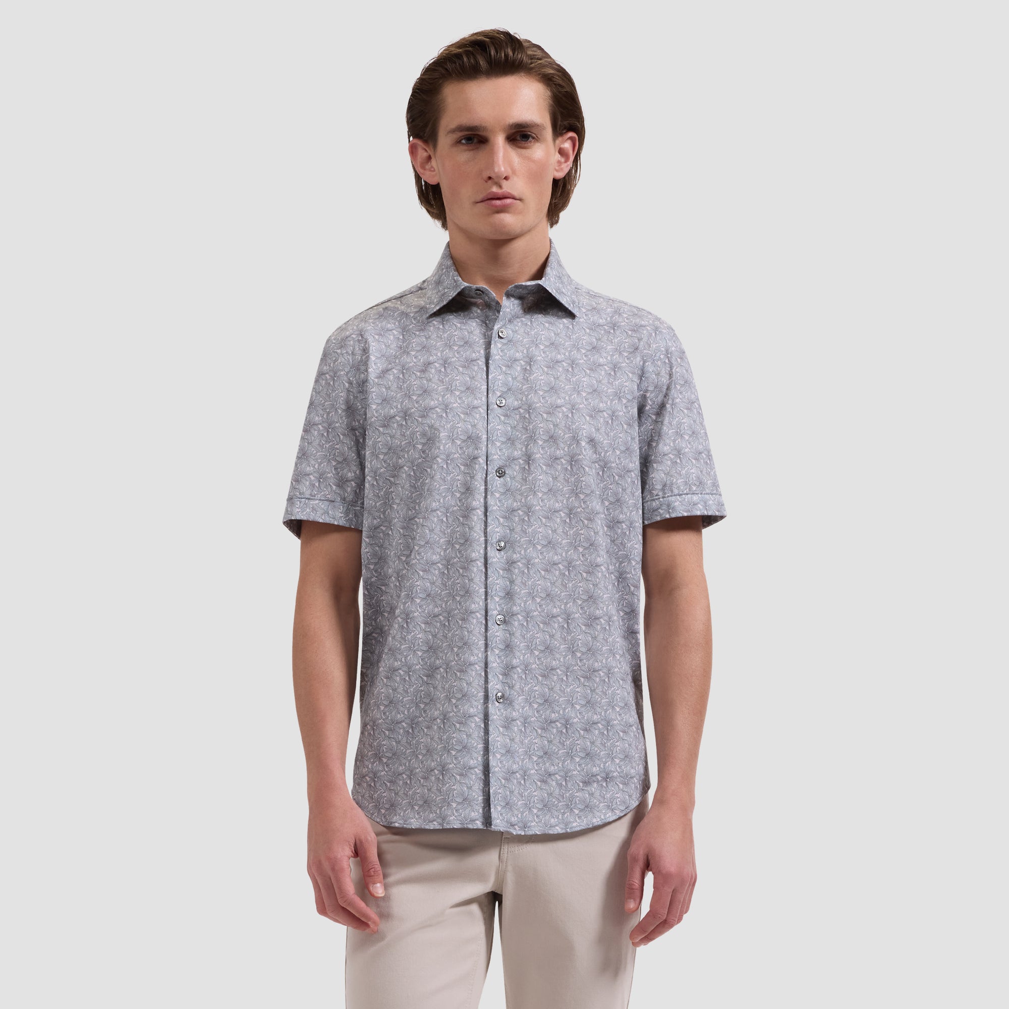 Miles OoohCotton Leaf Print Short-Sleeve Shirt