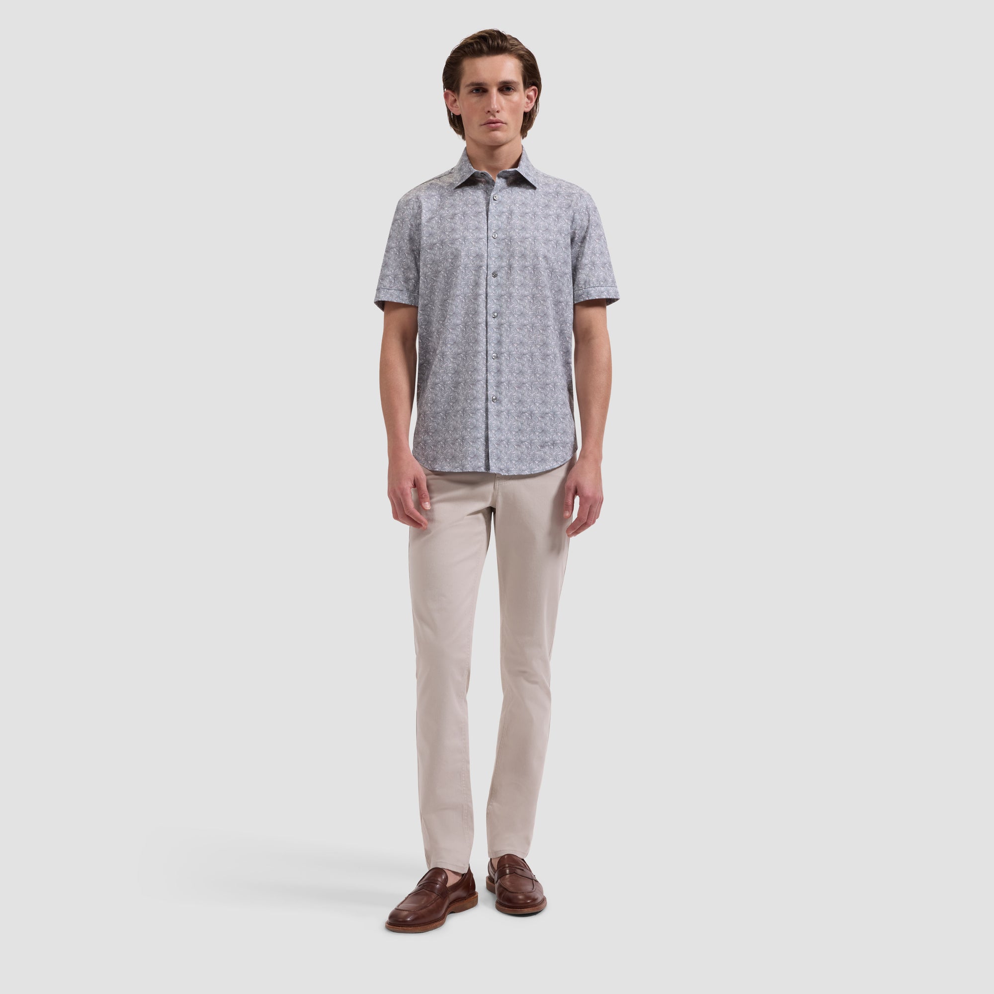 Miles OoohCotton Leaf Print Short-Sleeve Shirt