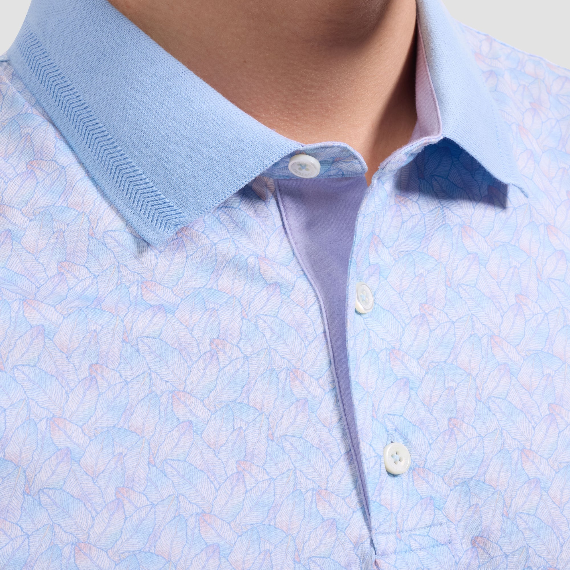 Vasco OoohCotton Leaf Print Polo Shirt