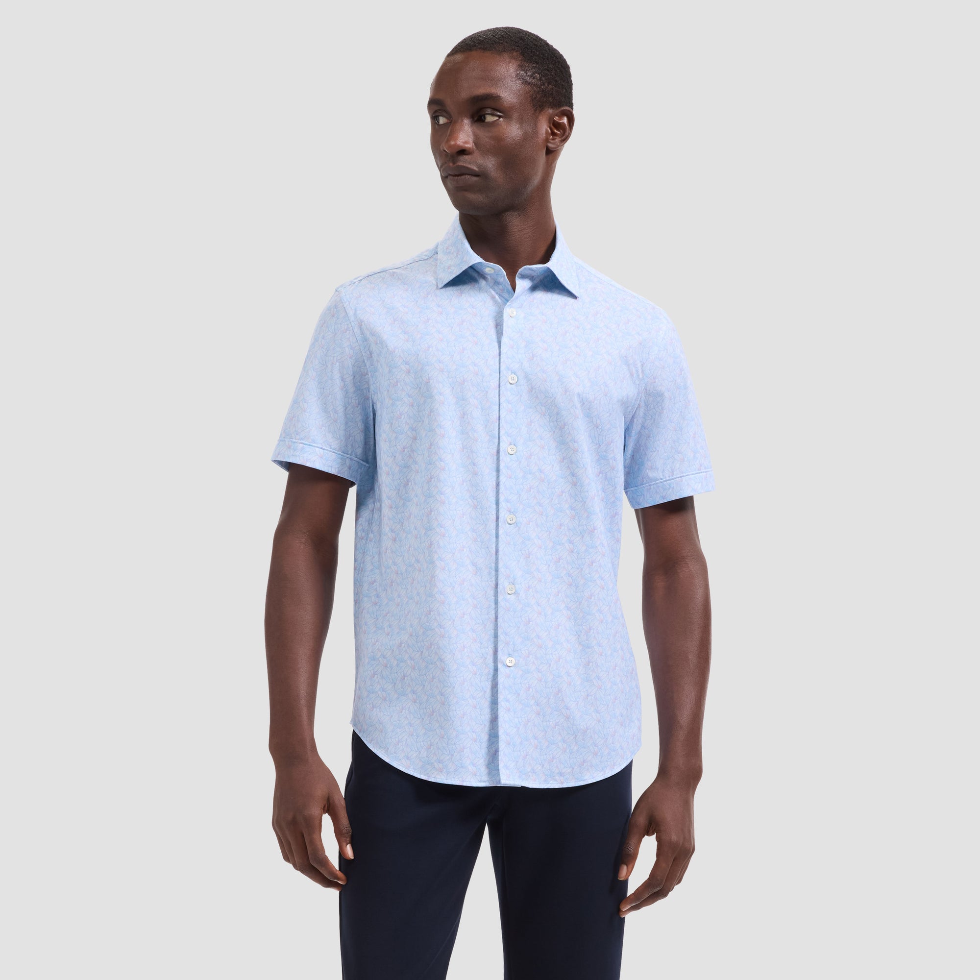 Miles OoohCotton Leaf Print Short-Sleeve Shirt