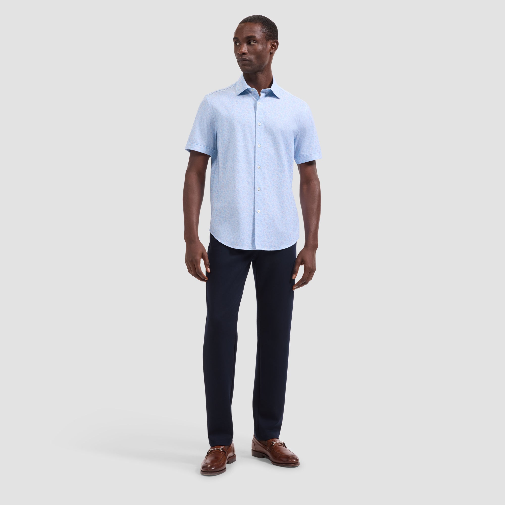 Miles OoohCotton Leaf Print Short-Sleeve Shirt
