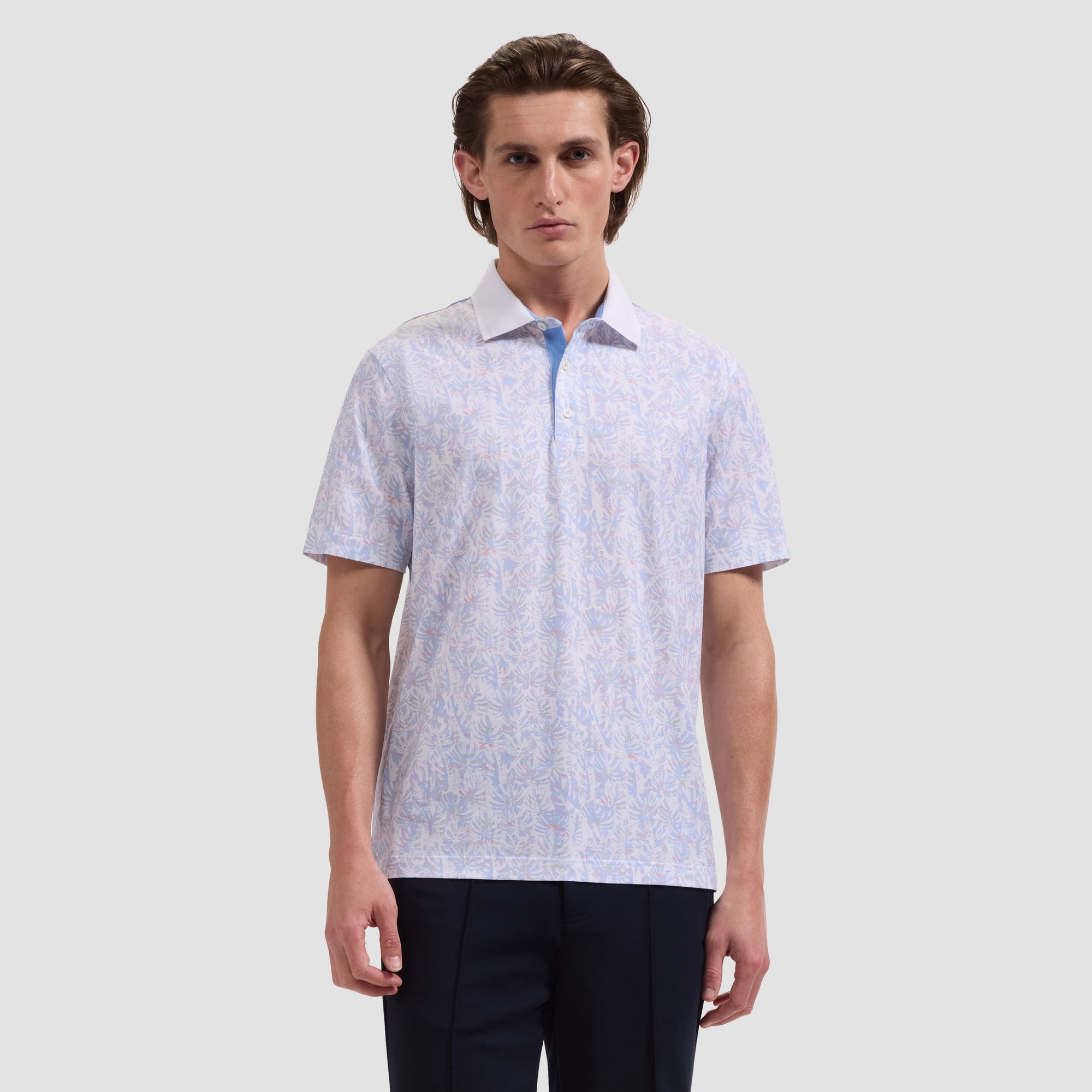Valerian OoohCotton Leaf Print Polo Shirt