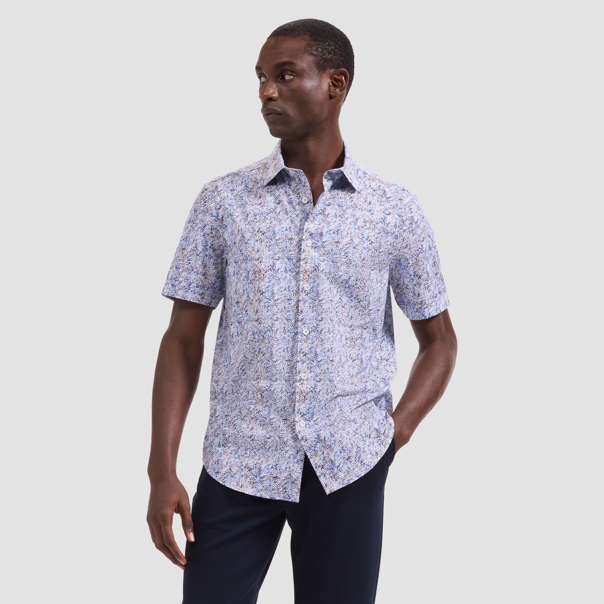 Miles OoohCotton Leaf Print Short-Sleeve Shirt
