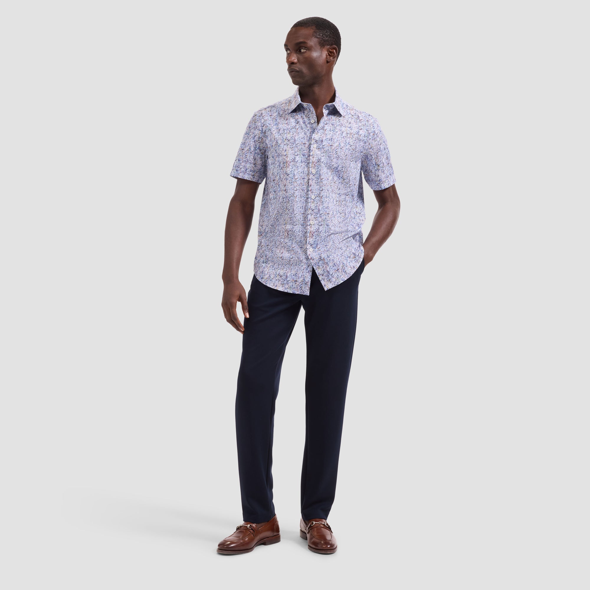 Miles OoohCotton Leaf Print Short-Sleeve Shirt