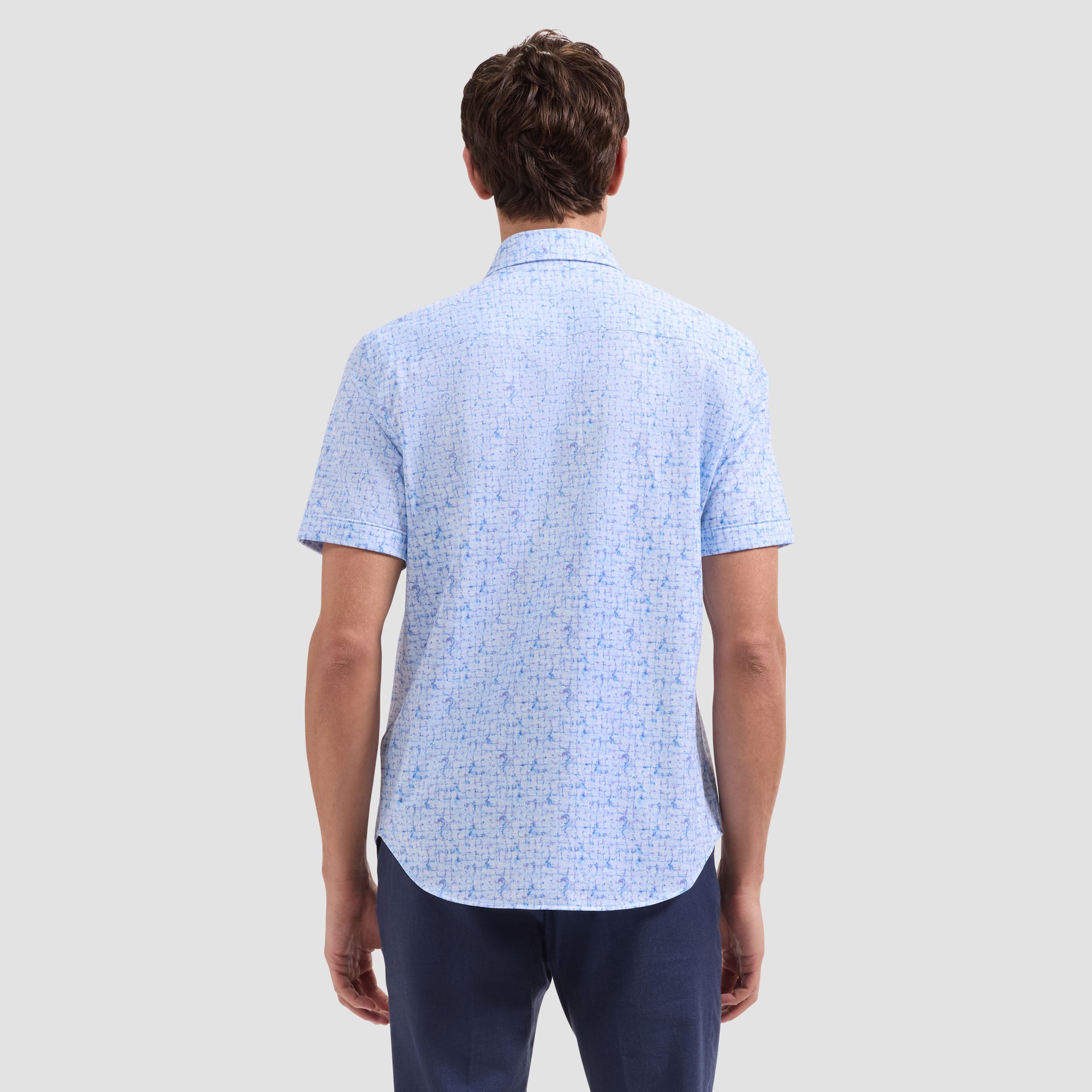 Miles OoohCotton Abstract Watercolor Short-Sleeve Shirt
