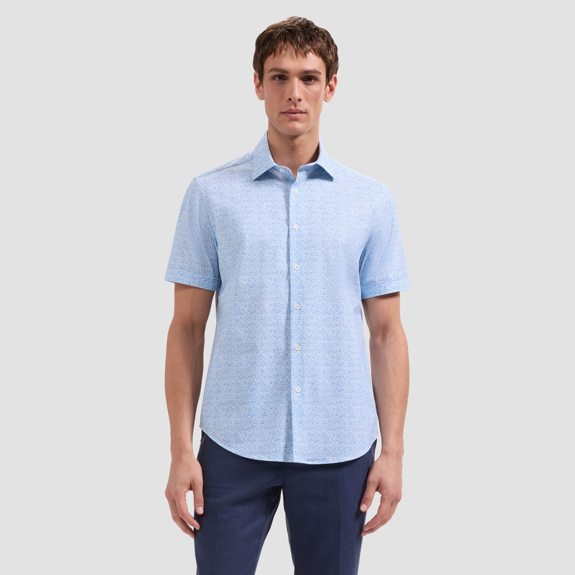 Miles OoohCotton Abstract Floral Short-Sleeve Shirt