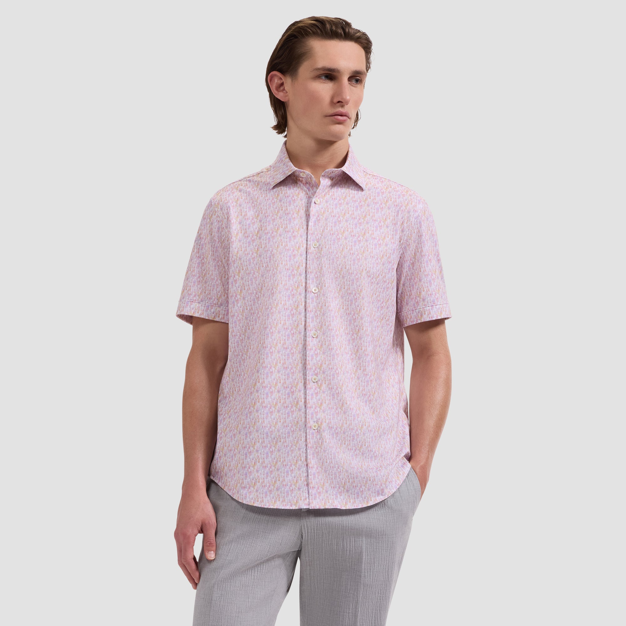 Miles OoohCotton Wine Print Short-Sleeve Shirt