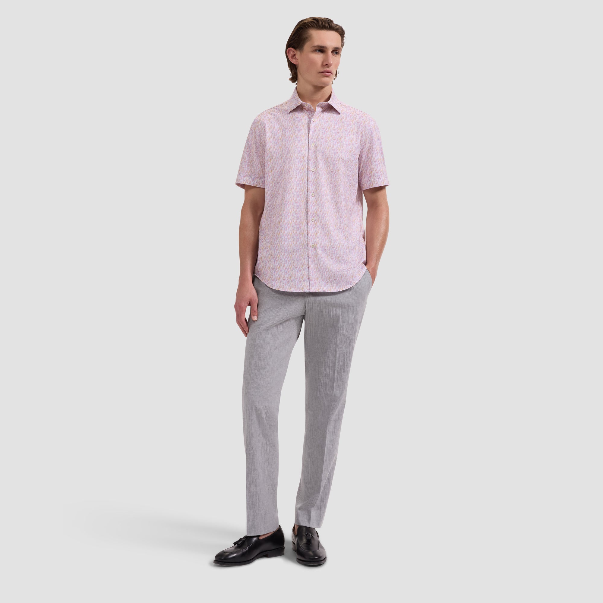 Miles OoohCotton Wine Print Short-Sleeve Shirt