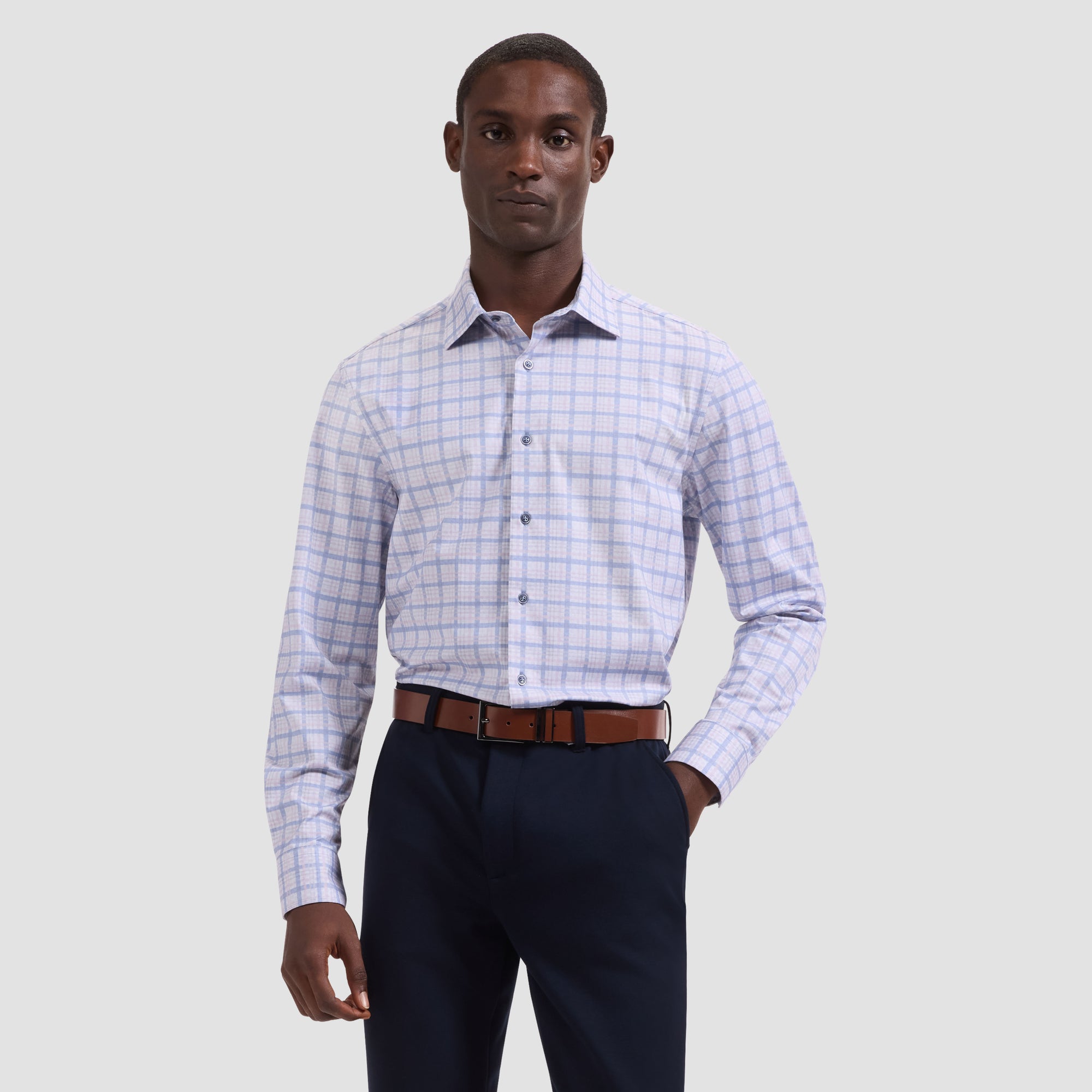 Jimmy OoohCotton Double-Sided Plaid & Geometric Shirt