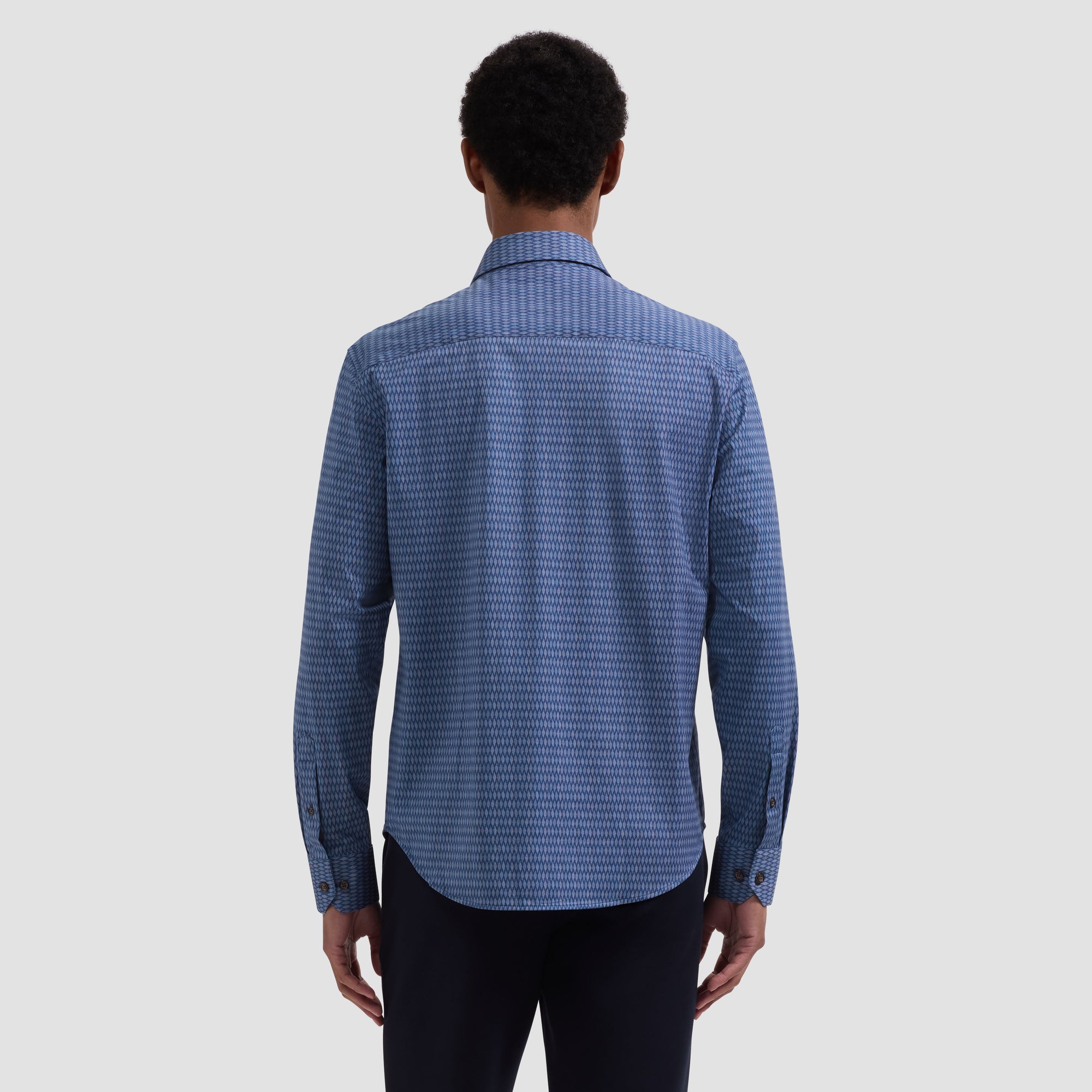 Jimmy OoohCotton Double-Sided Basketweave & Leaf Print Shirt