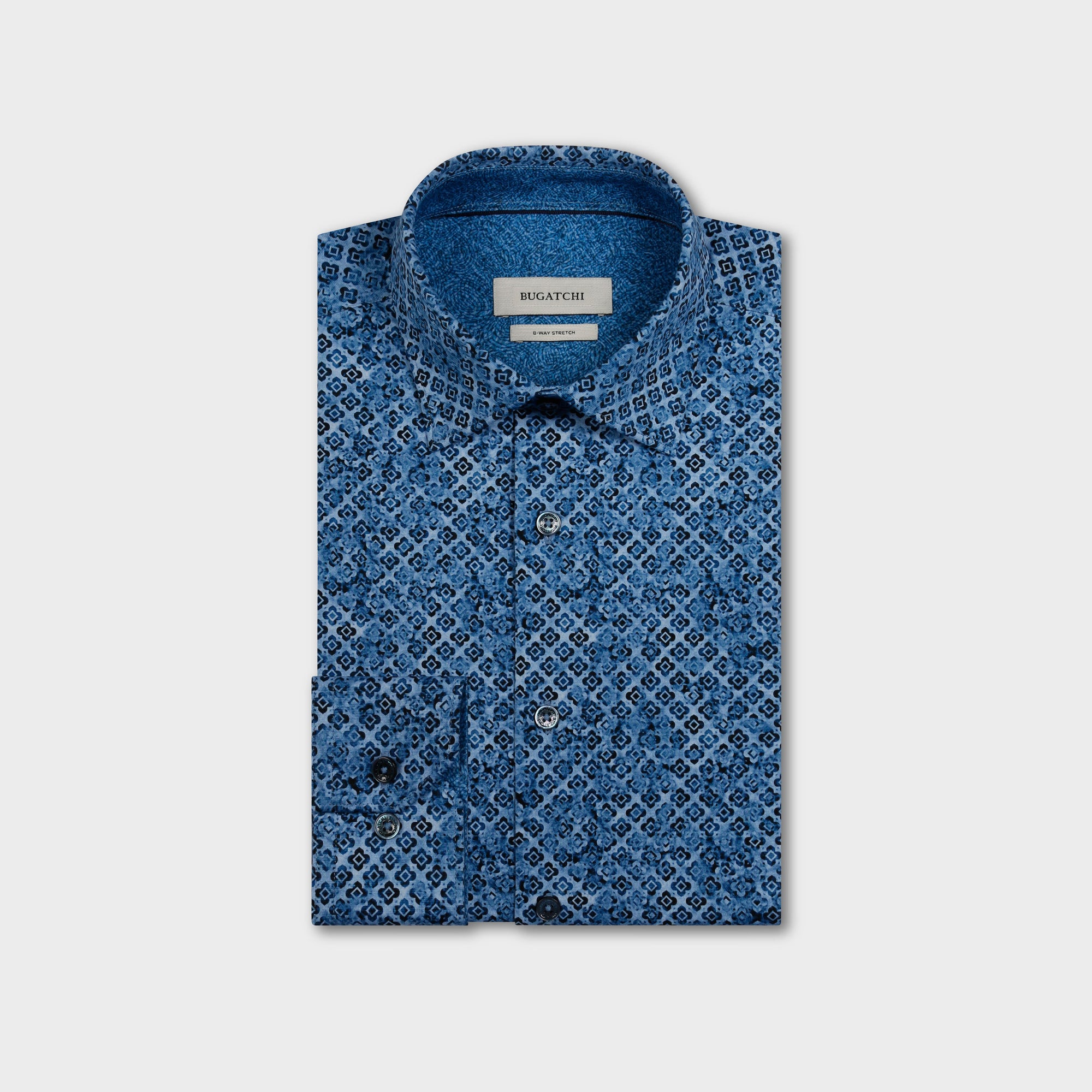 Jimmy OoohCotton Double-Sided Tile & Abstract Print Shirt
