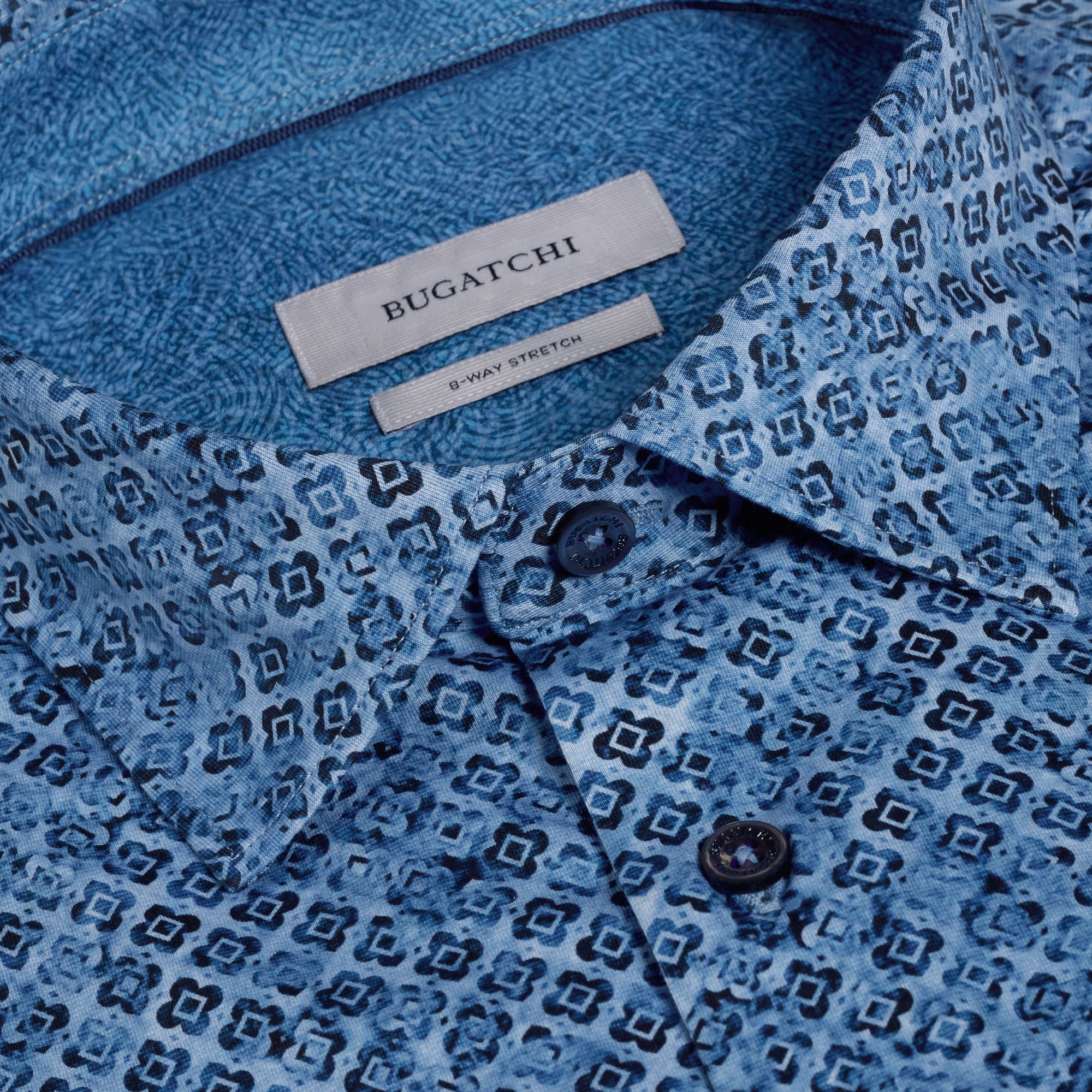 Jimmy OoohCotton Double-Sided Tile & Abstract Print Shirt