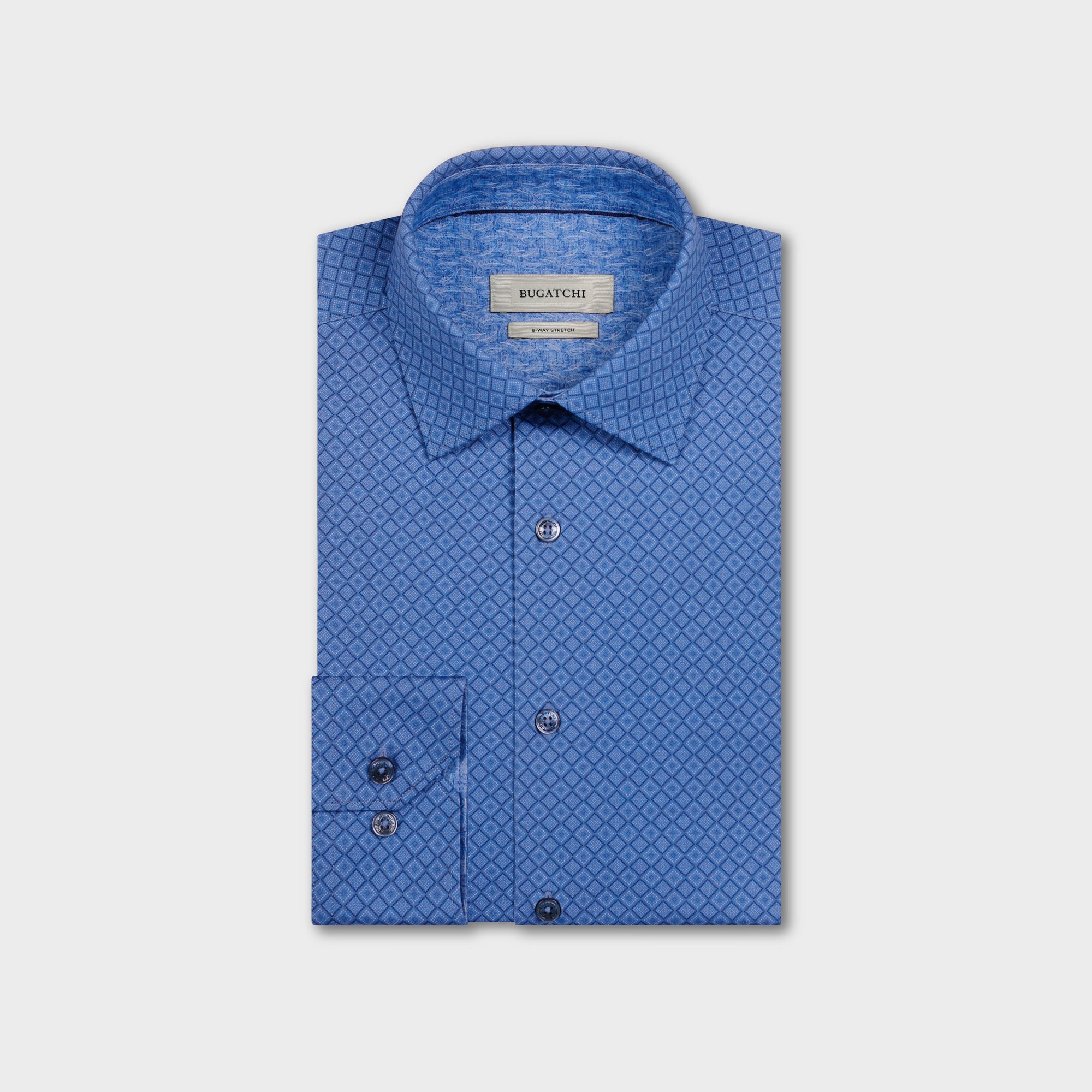 Jimmy OoohCotton Double-Sided Diamond & Leaf Print Shirt