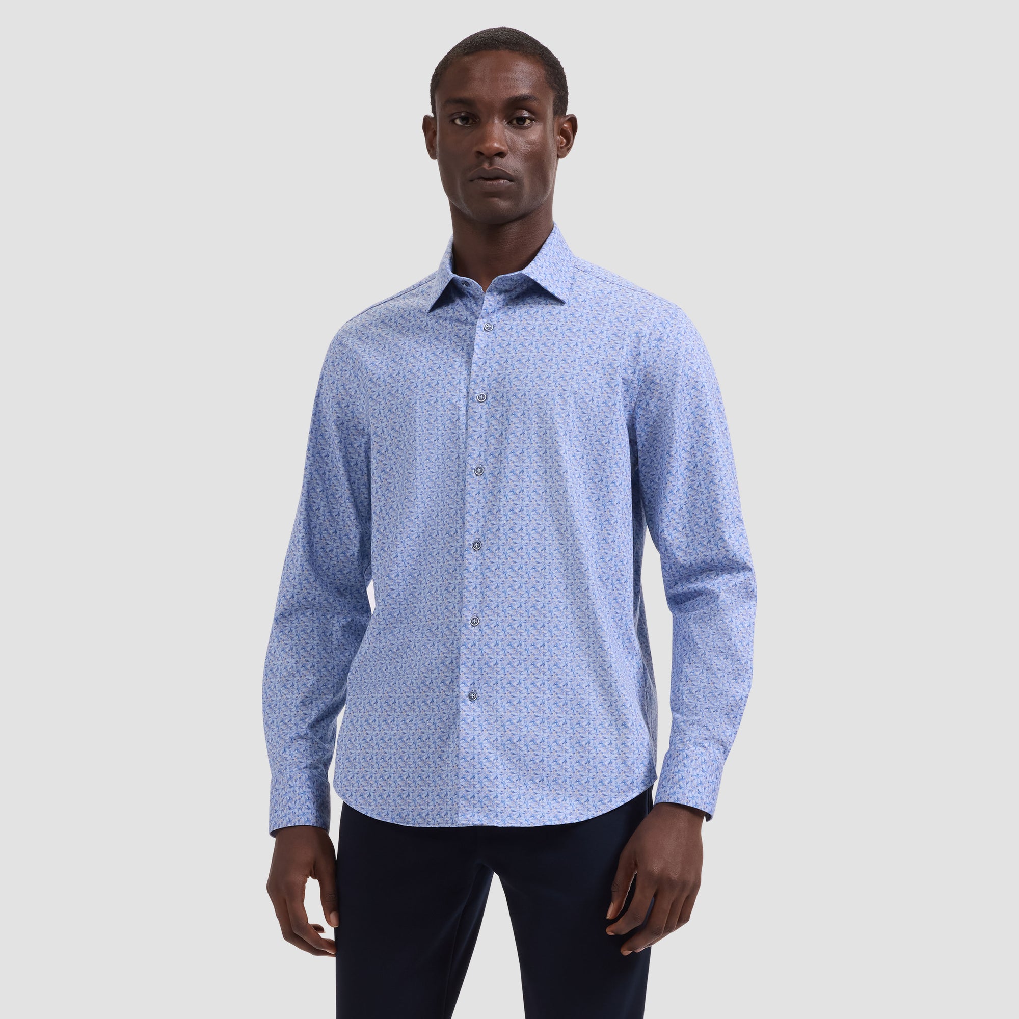 Jimmy OoohCotton Double-Sided Floral & Geometric Shirt